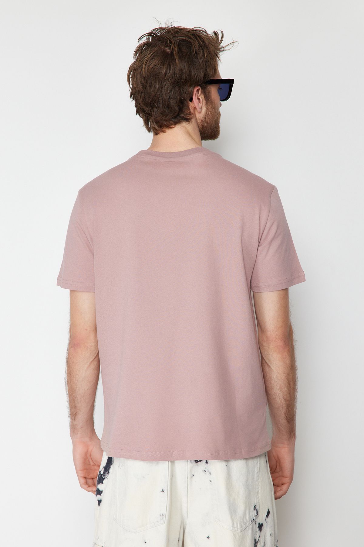 Trendyol Collection-Dried Rose Slim Fit Crew Neck Cotton T-Shirt - Tmnss19Bo0001 6