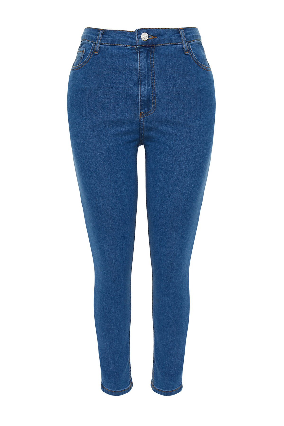 Trendyol Curve-Light Blue Extra Flexible Skinny Jeans TBBSS24CJ00006 8