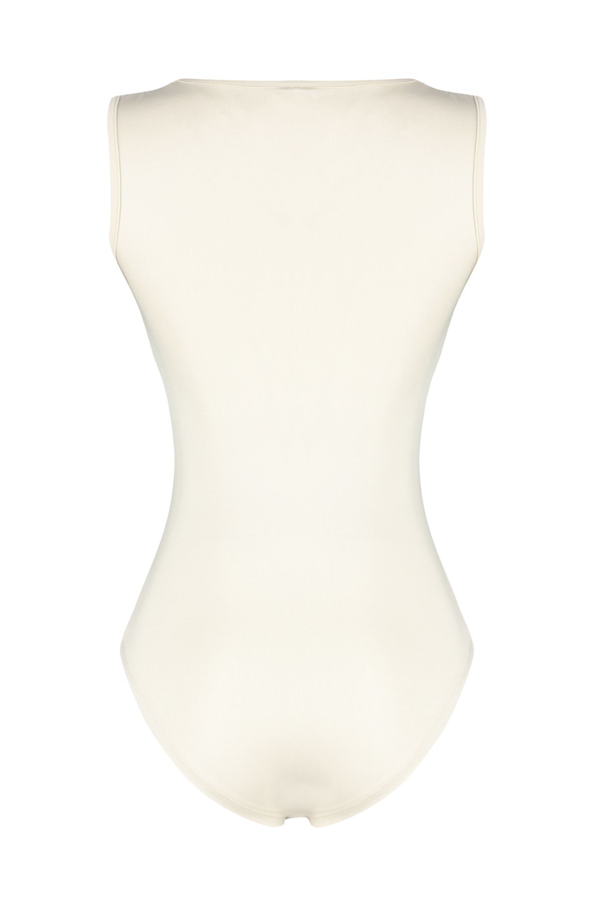 Trendyol Collection-Light Stone Fitted/Fitted Square Collar Flexible Knitted Body with Snap Fasteners TWOSS24BD00027 8