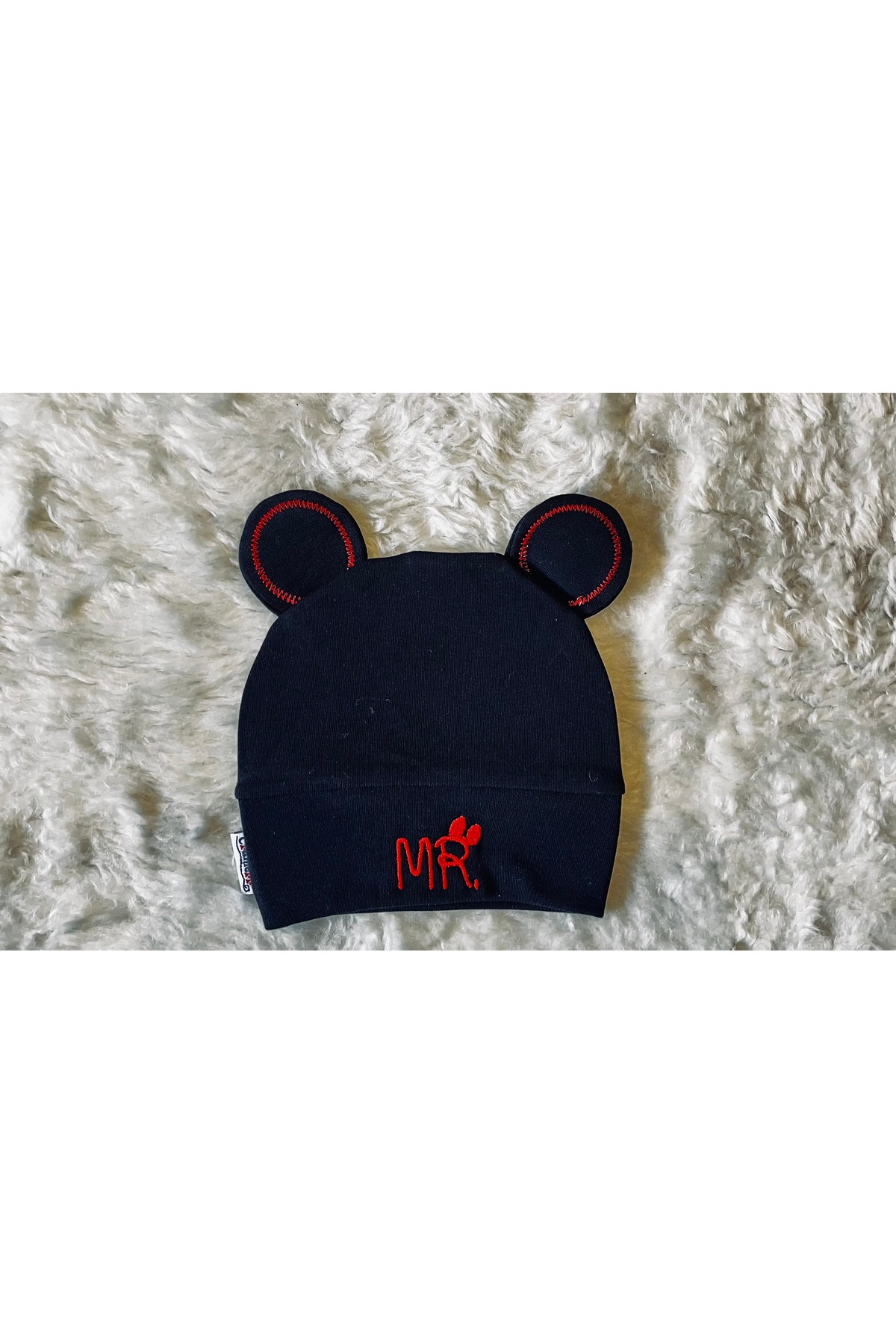 anne dokunuşu gibi KUZUM BEBE 2’'li Siyah-Beyaz Mr Yazılı Erkek Bebek Çocuk Penye Şapka Bere fotoğrafı 2 (önizleme)