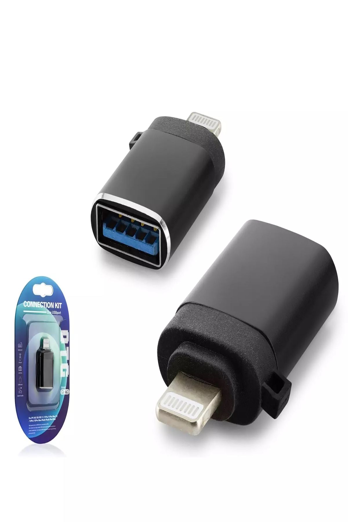 iPad ve iPhone için USB Flash Disk Bağlantı Adaptörü - Lightning  OTG Dönüştürücü Adaptörü - 3