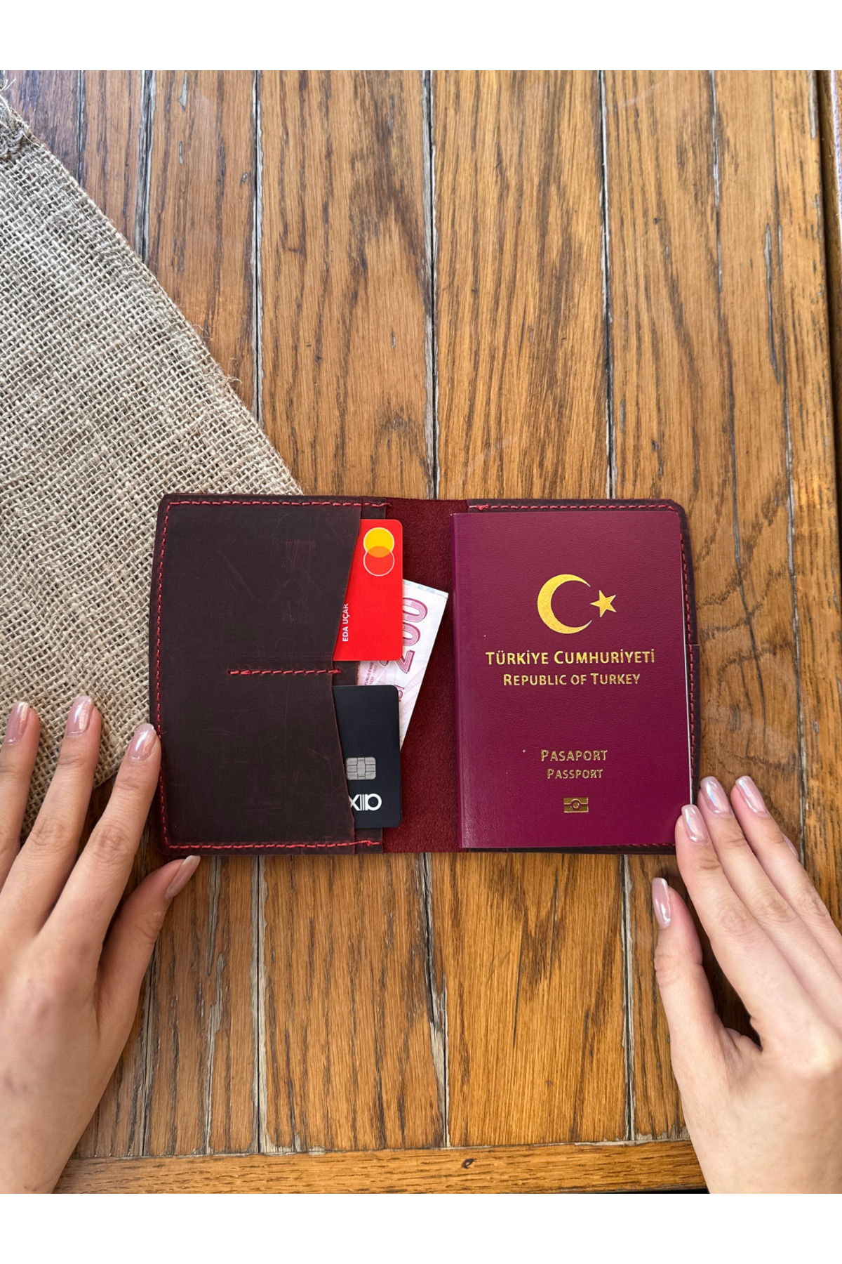 کیف پول مردانه بورگوندی Leather Anatolia | LTHRNTL001060 اورجینال - تصویر 2