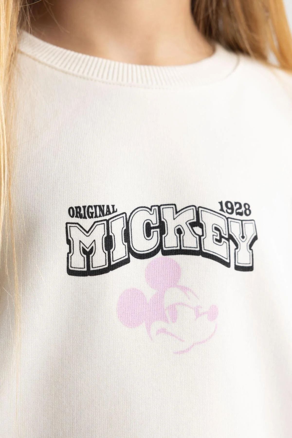 Kız Çocuk Disney Mickey & Minnie Oversize Fit Bisiklet Yaka Sweatshirt B9873a824sp