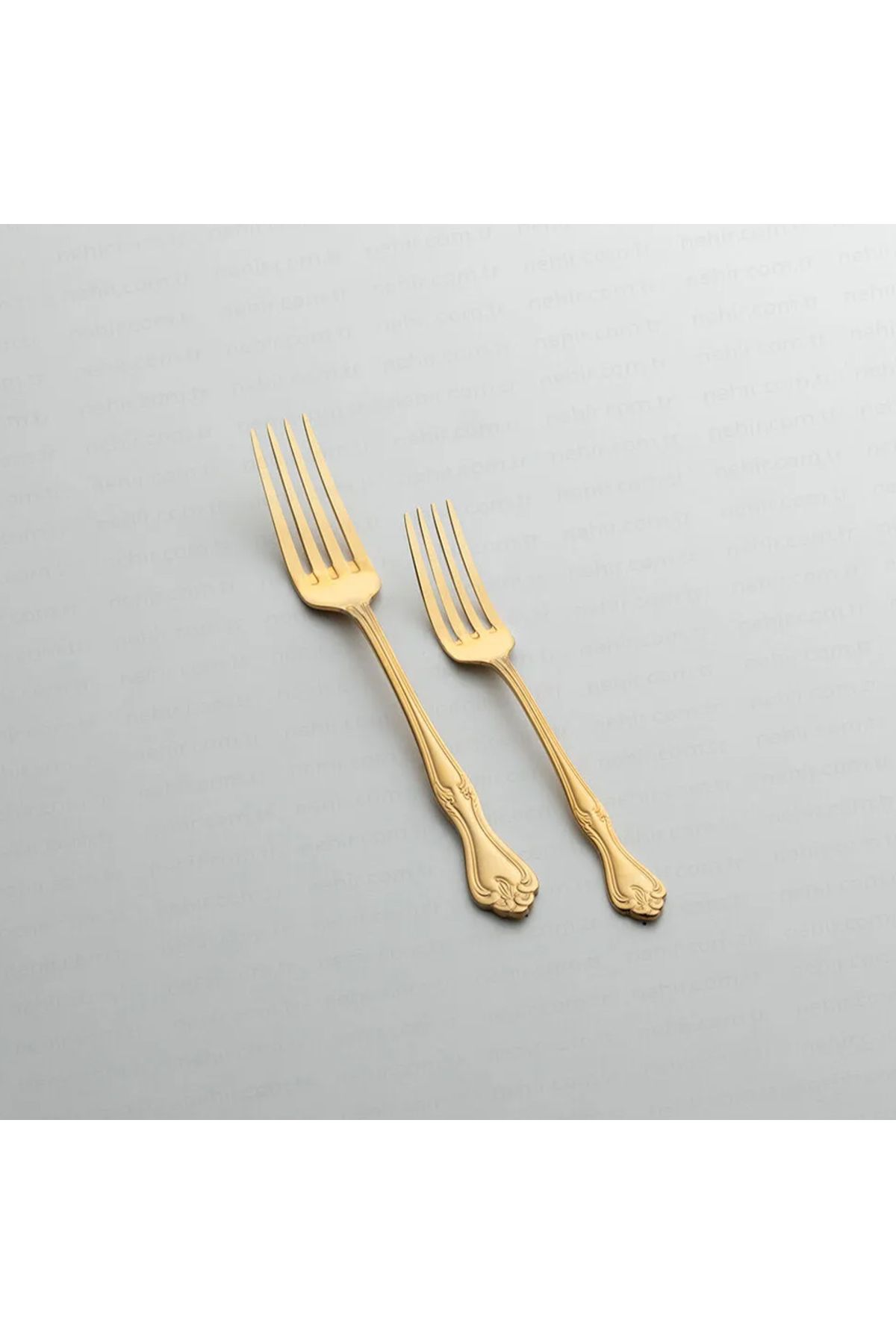 Nehir-Lalezar Titan Gold Satin 84 Pieces 12 Person Cutlery Set 5