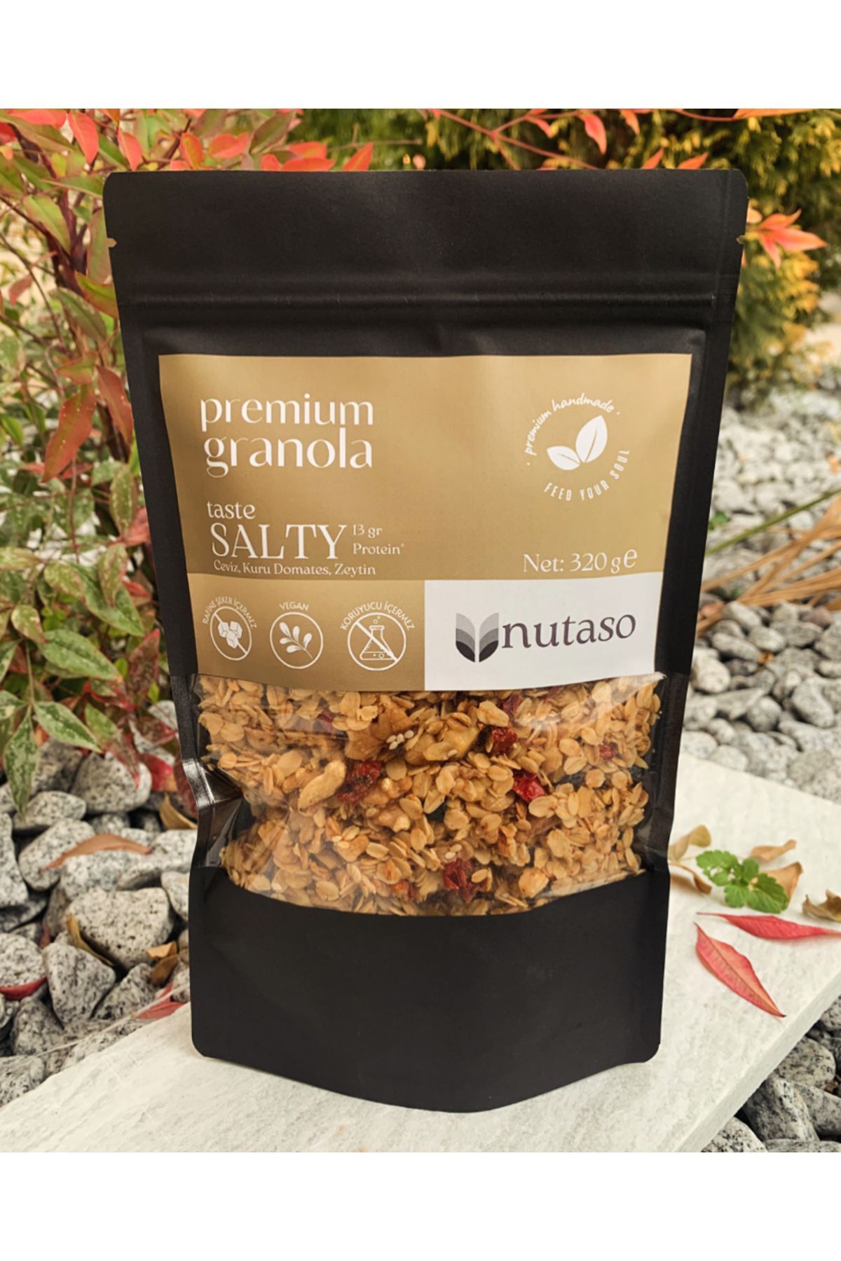 nutaso nutrition taste solutions-Salty Granola - Walnut, Dried Tomatoes and Olives (320g) (No Adding Sugar, No Preservative) 1