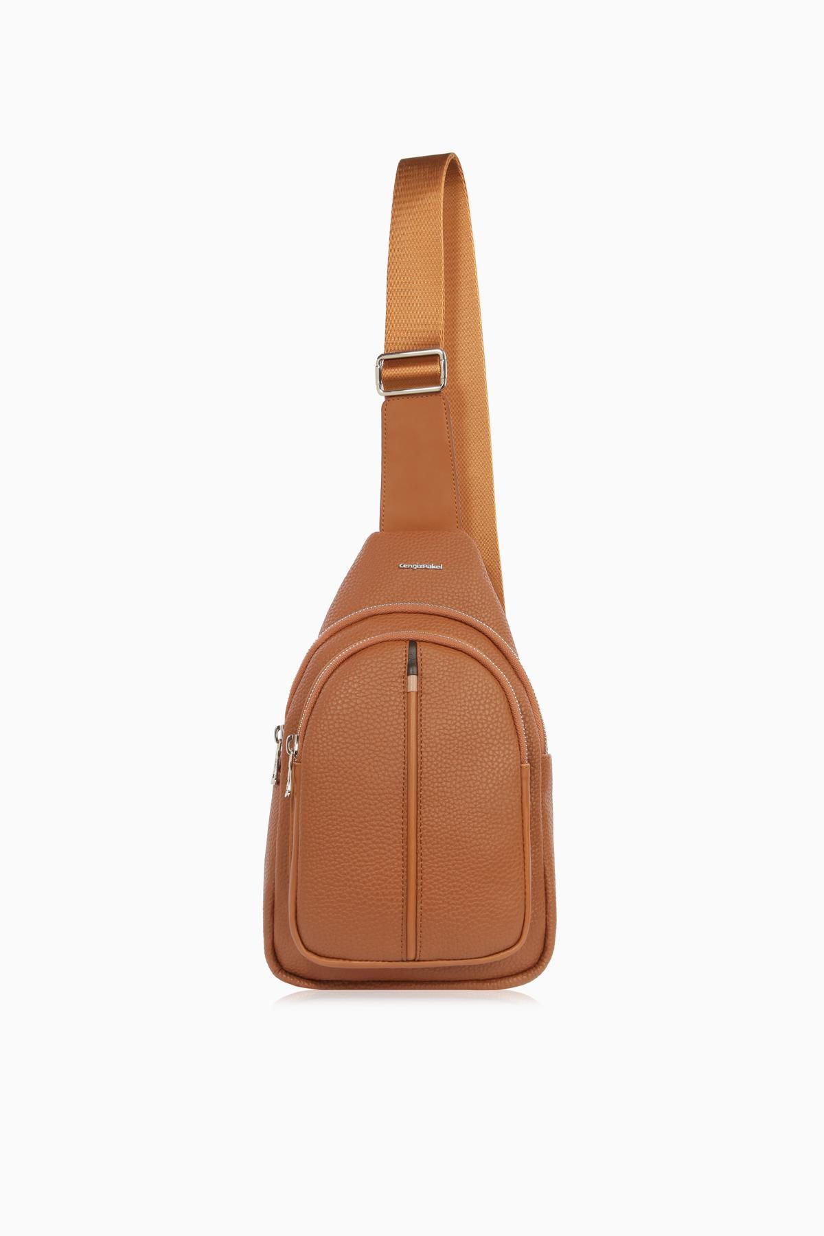 CENGİZ PAKEL-Cengiz Pakel Unisex Crossbody Bag - 7474 - Tan 1