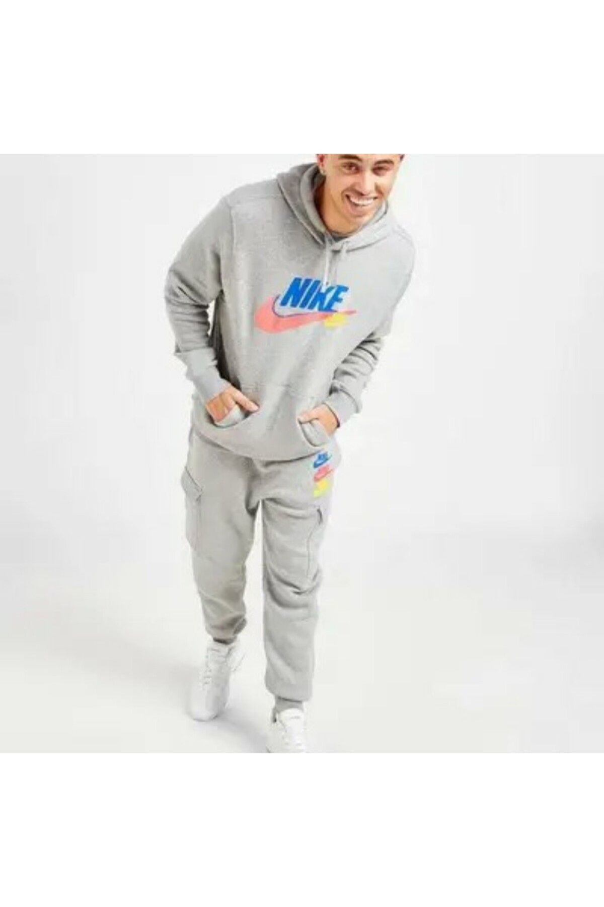 Nike N KE Men s Sportswear Standard Issue Fleece Grey Sweatsh rt Erkek Giyim