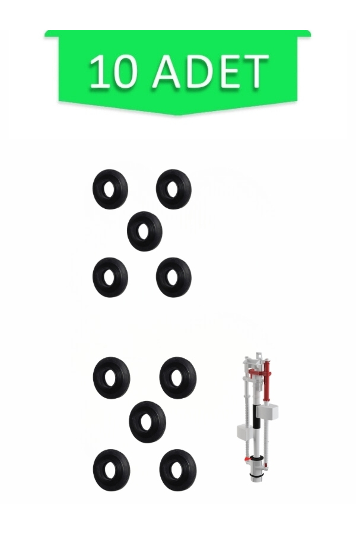 banyosepeti Kale Integra Gömme Rezervuar Boşaltma Grubu Contası Bombeli Model Kale Boşaltma Conta 10 Adet