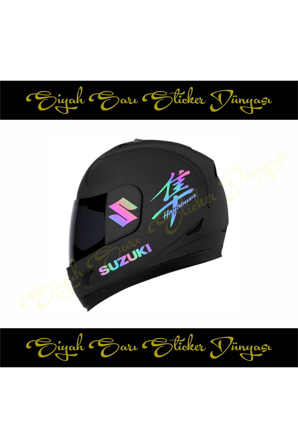 S S HED YEL K E YA Suzuki Hayabusa HOLOGRAMED STICKER Motor Helmet Rigging Tank Cap Car Automobile Motor Bike Sticker Trendyol