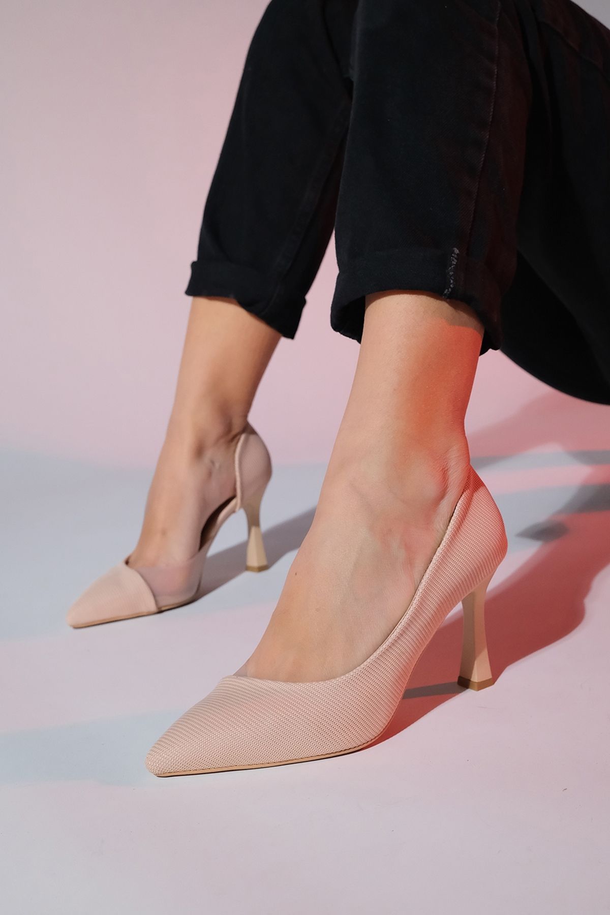 استیلتو نود زنانه وین ده شفاف کفش پاشنه بلند luvishoes