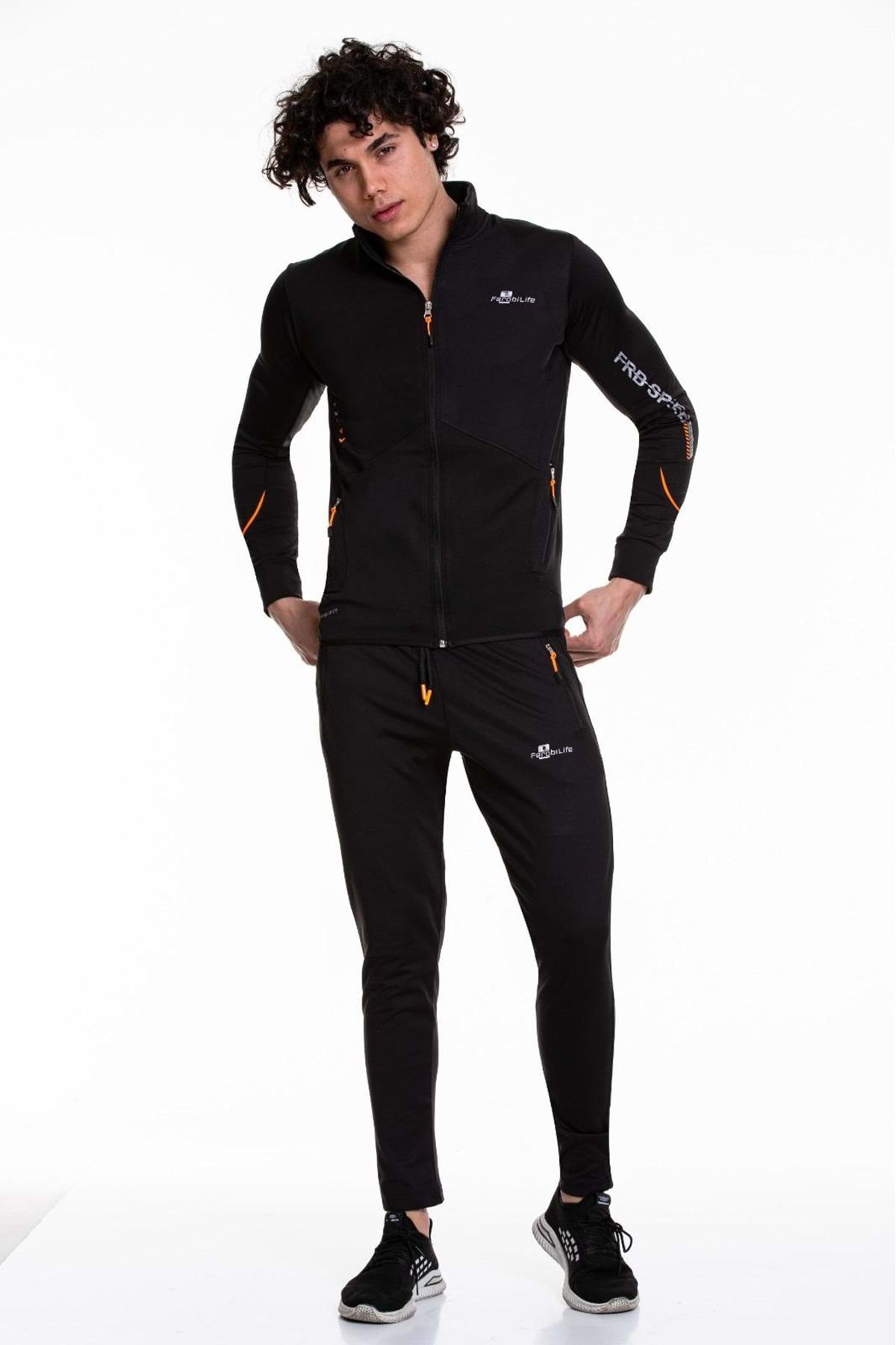 Mens all discount black tracksuit