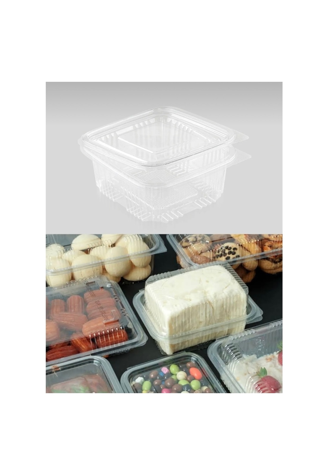 Plastic Sealed Container 500 g cc Disposable Disposable Plastic Lid Bowl 50 pcs