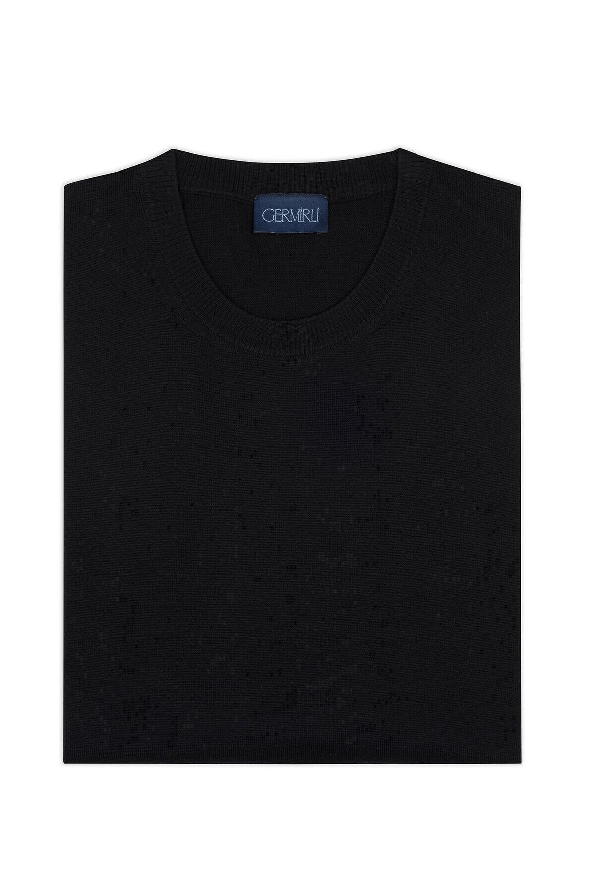 Germirli Crew Neck Regular Fit Black Extra Fine Merino Knitwear