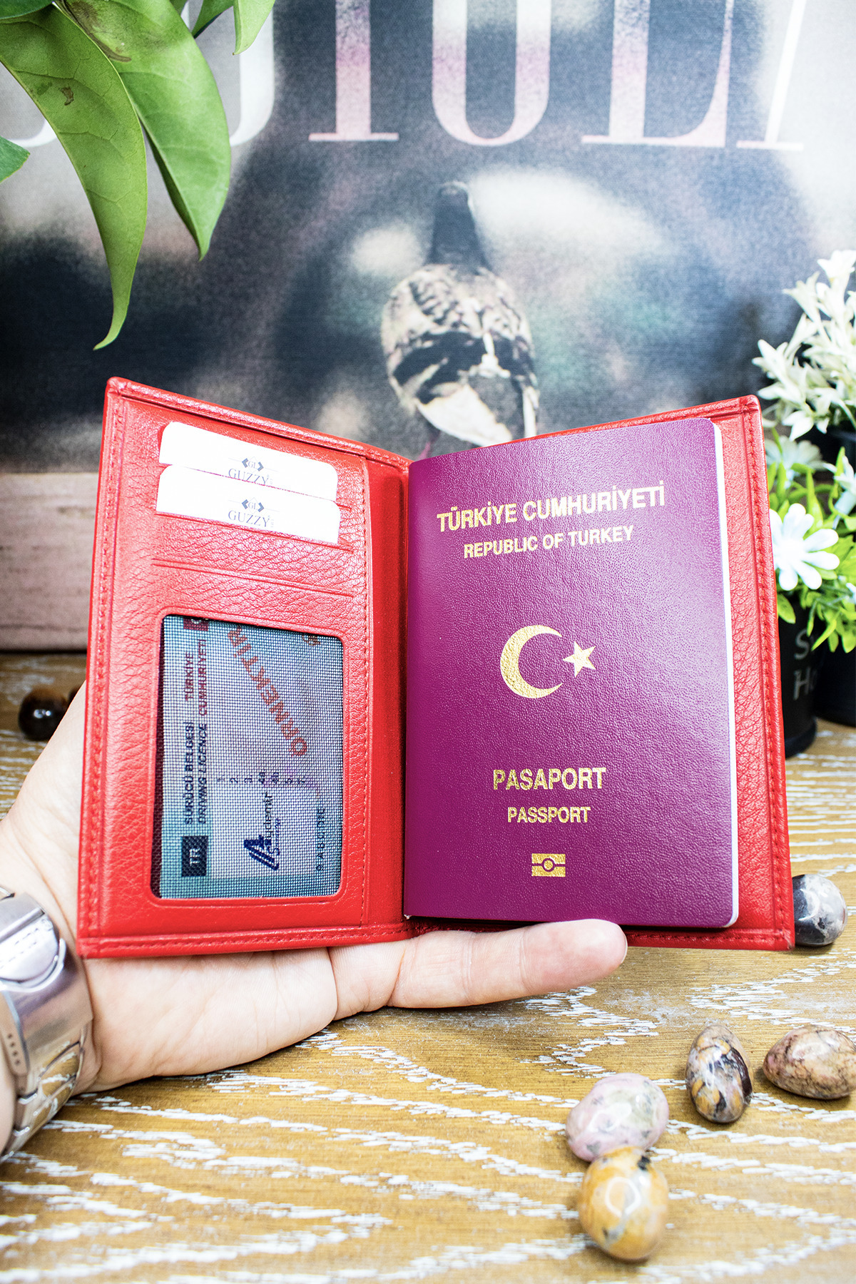 Willpolo Red Genuine Leather Passport Holder