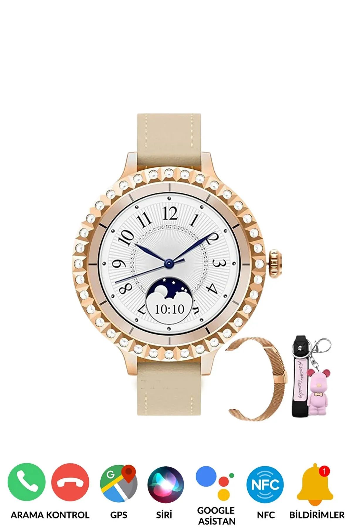 TekizTeknoloji HW13 Mini GPS NFC Siri Destekli Anahtarl k ve Kordon Hediyeli Watch 3 Mini Ak ll Saat Giyilebilir Teknoloji