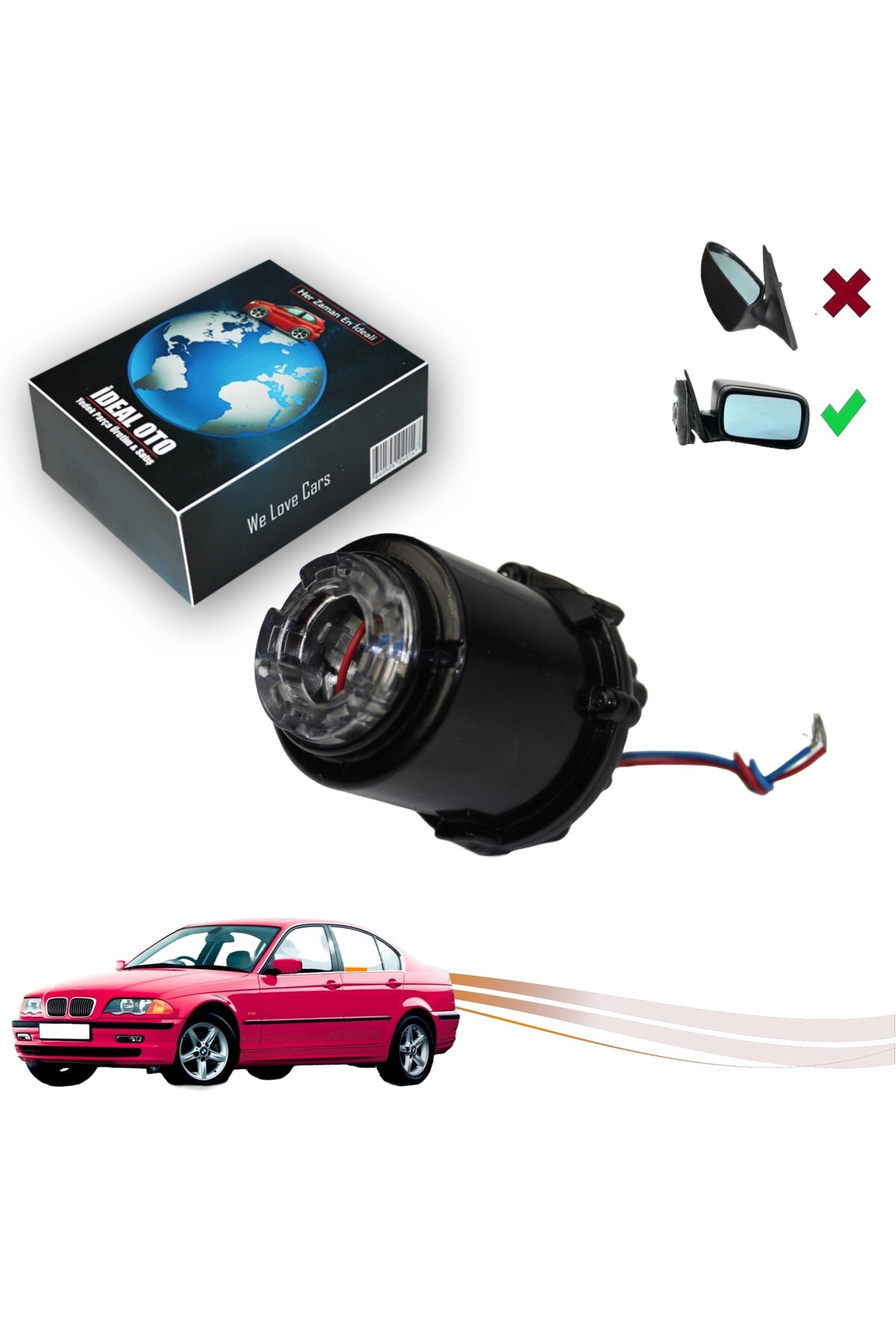 カーメイツ 瓶知恵の輪 SN0059 İDEAL OTOMOTİV BMW 3 E46, X5 E53 İçin Sol Veya Sağ Yana Katlanır