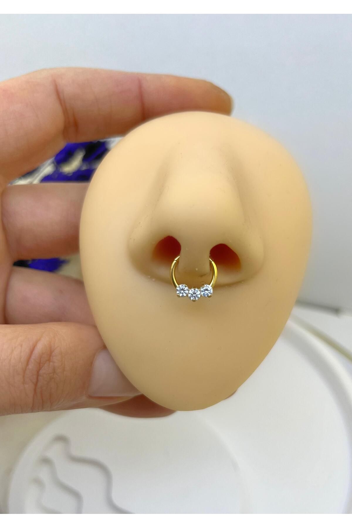 CERRAHİ ÇELİK DAİTH SEPTUM UYUMLU 1 ADET MENTEŞELİ HALKA PİERCİNG