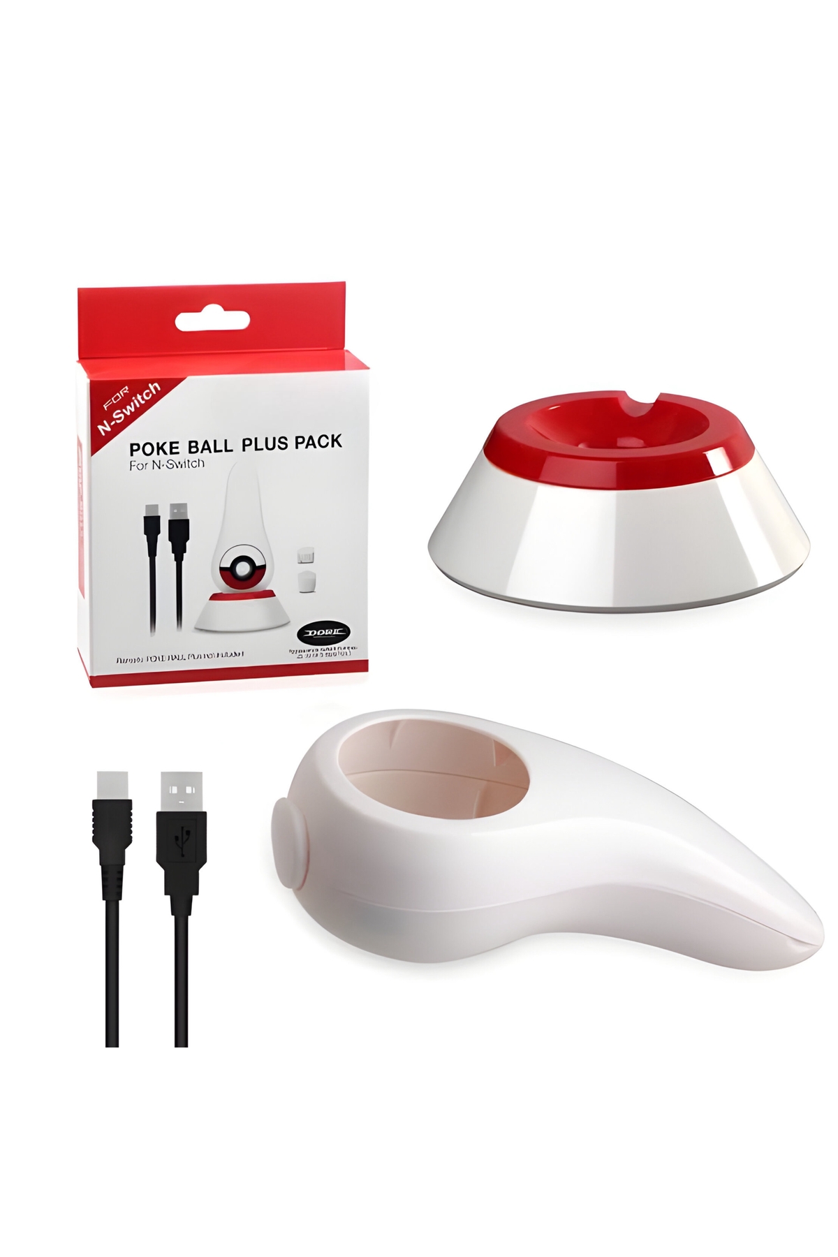 Switch Poke Ball Aksesuar Seti | Poke Ball Uyumlu Şarj Standı, Kaymaz Taban