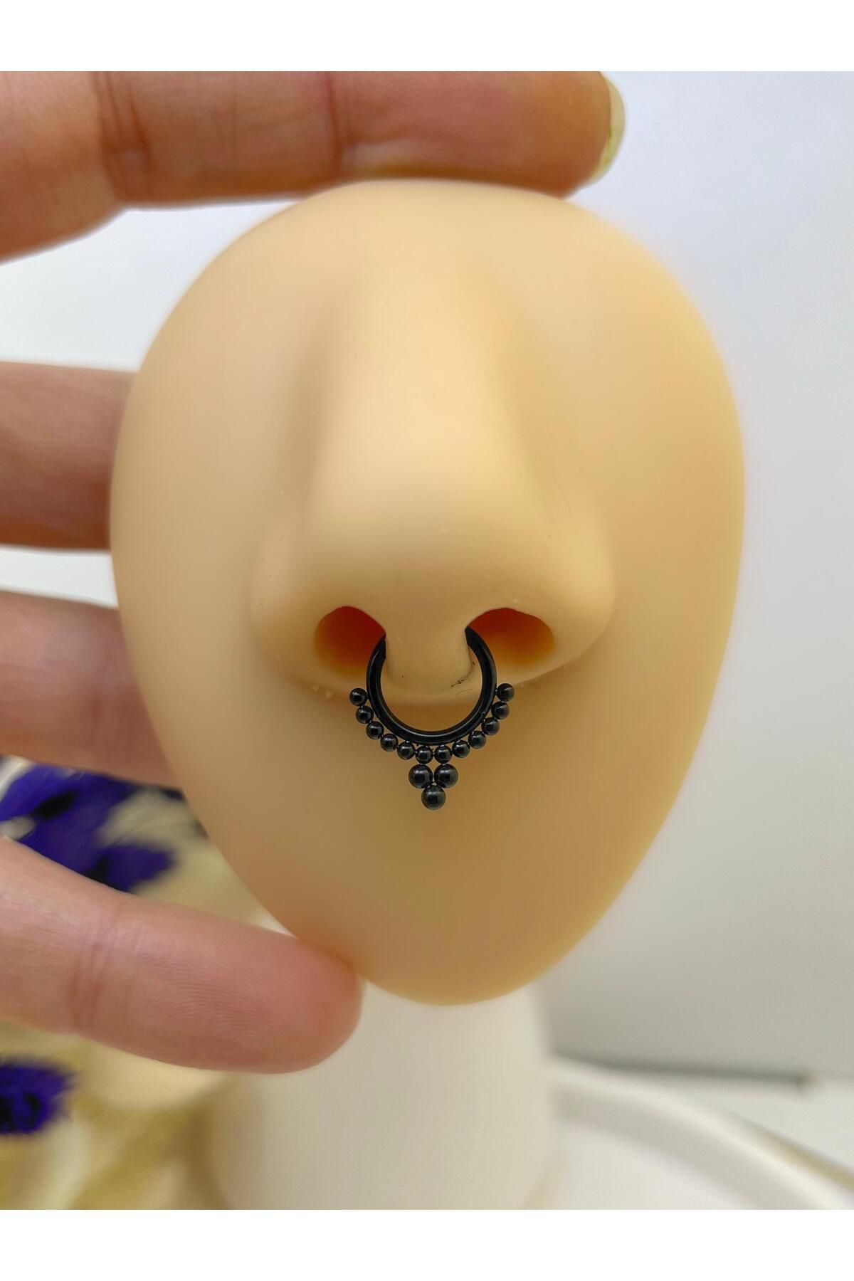 CERRAHİ ÇELİK DAİTH SEPTUM UYUMLU 1 ADET MENTEŞELİ HALKA PİERCİNG