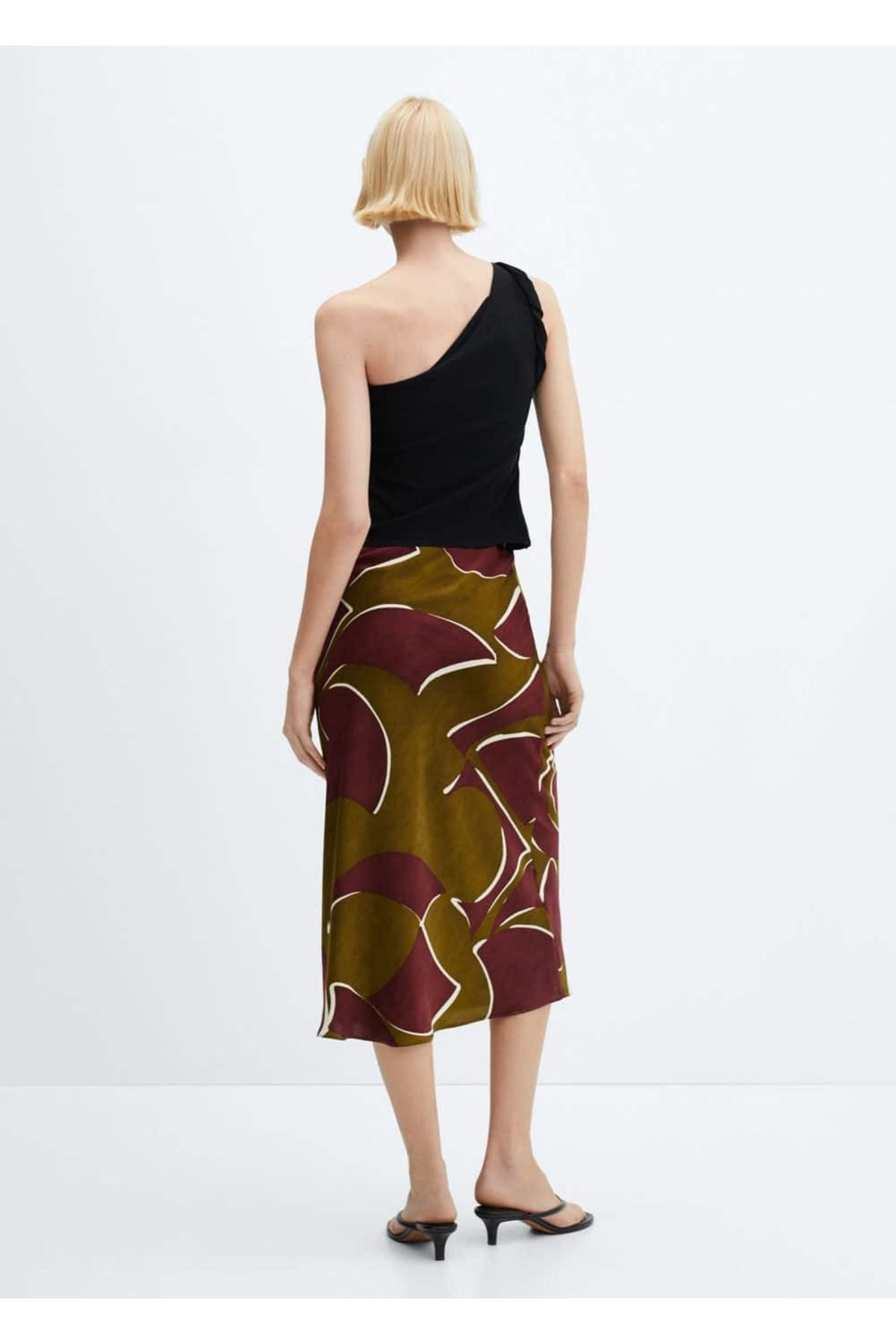MANGO Woman-Patterned midi skirt 4