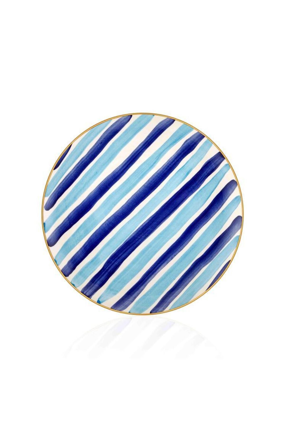 The Mia-Fez Stoneware 26cm 6-Piece Serving Plate Blue Fez0002 3