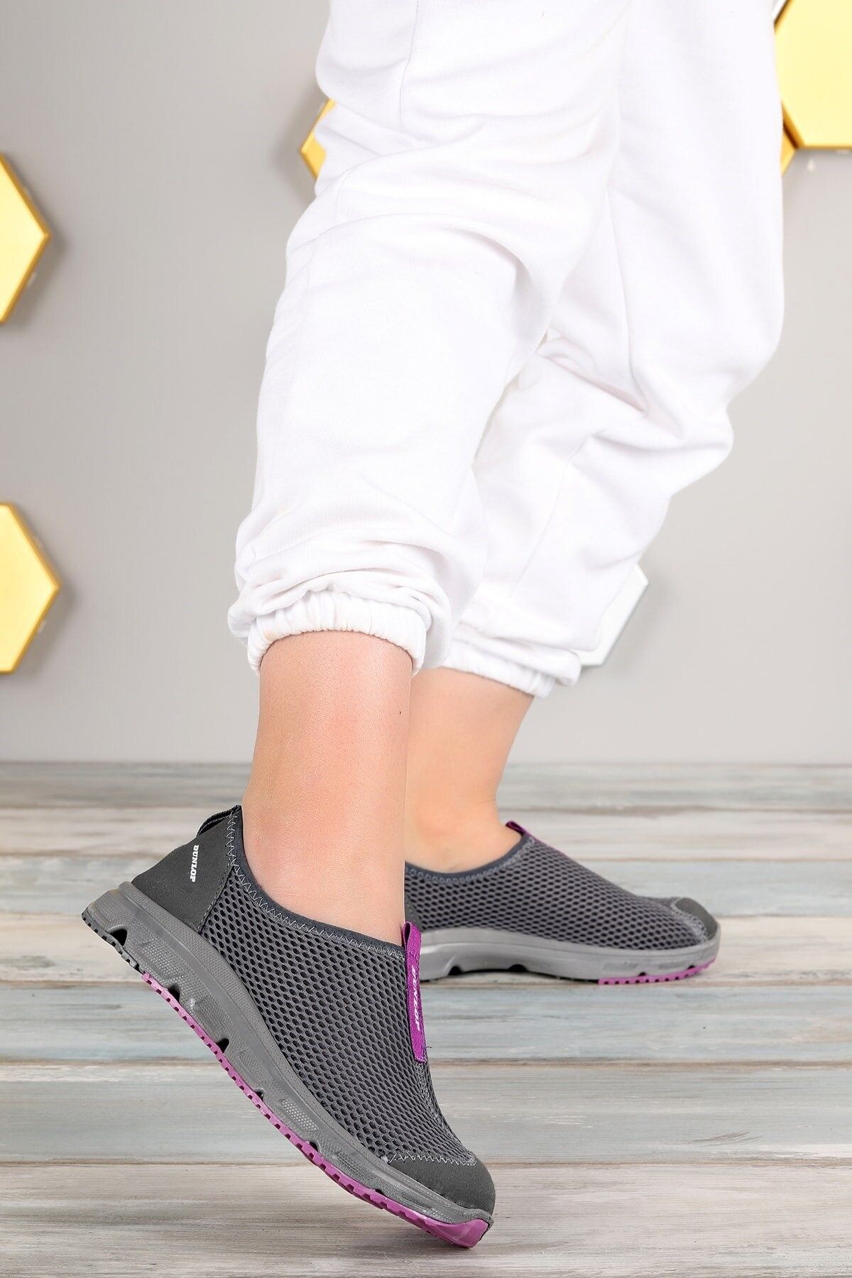 Dunlop Gray 1737 Daily Mesh Women s Sports Shoes Trendyol