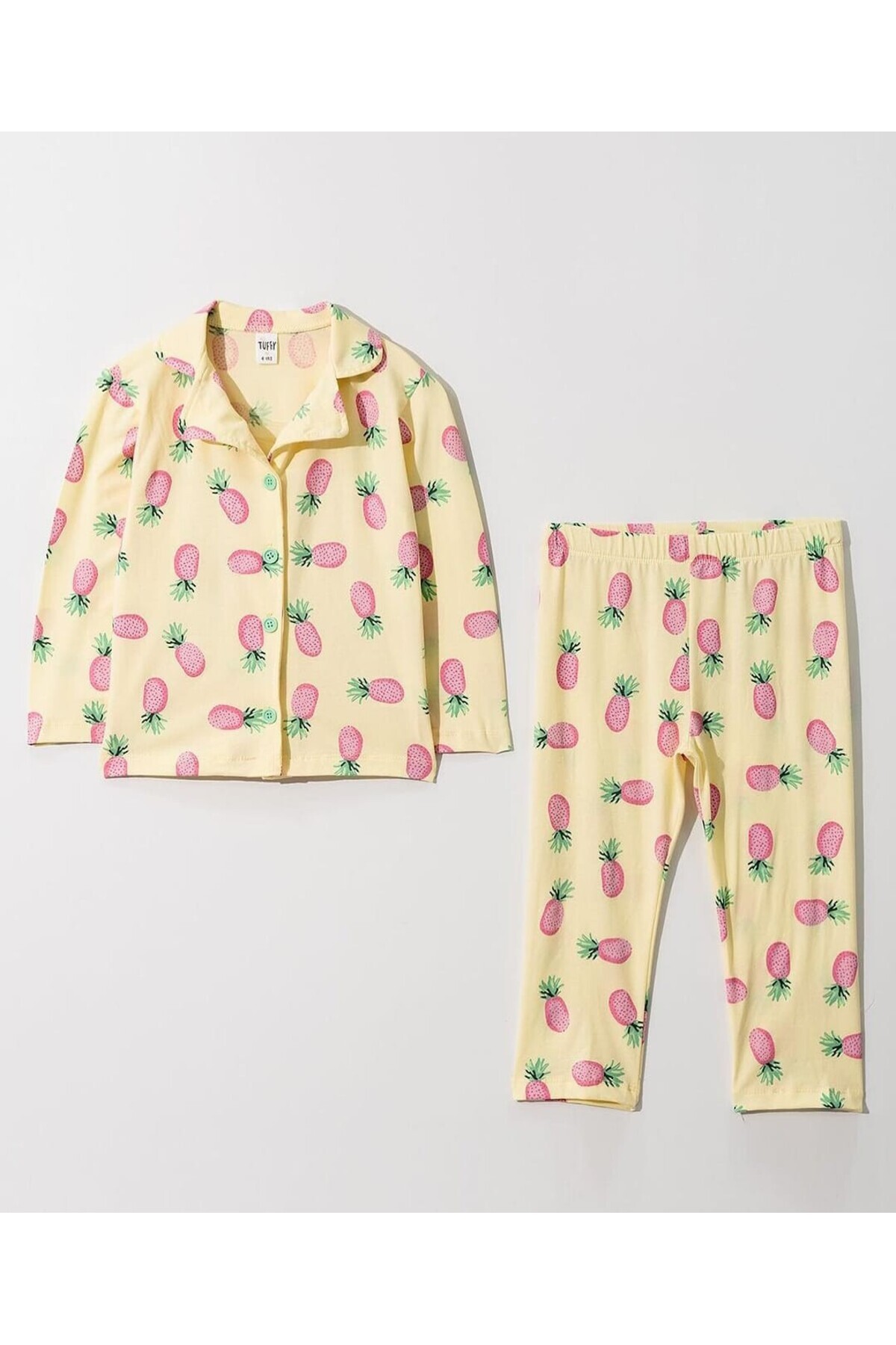 Elidabutik Ananas desenli kız çocuk pijama takımı fotoğrafı 2 (önizleme)