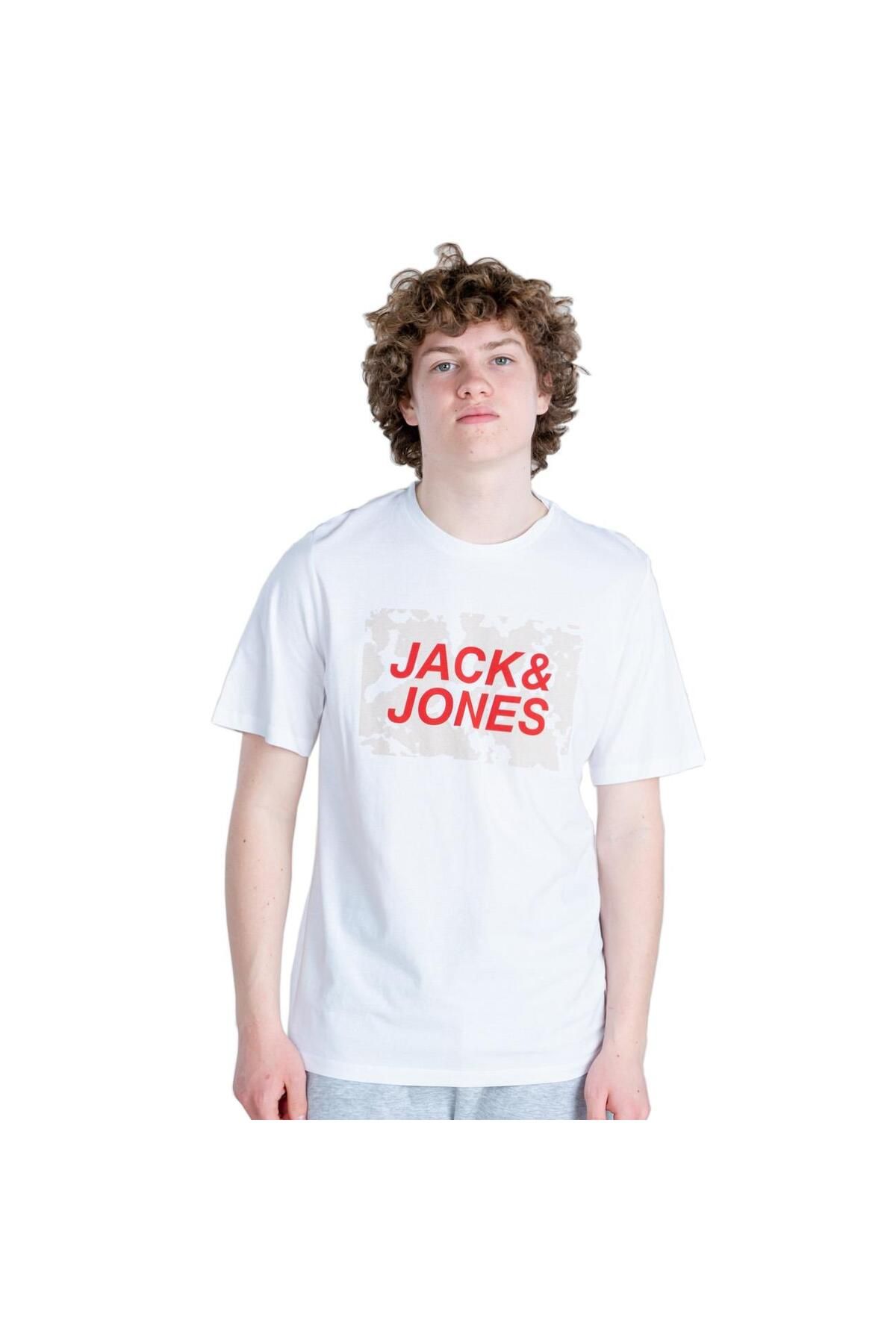 تی شرت سفید مردانه Jack Jones تیشرت Jcolauge Tee12232356 Jack & Jones