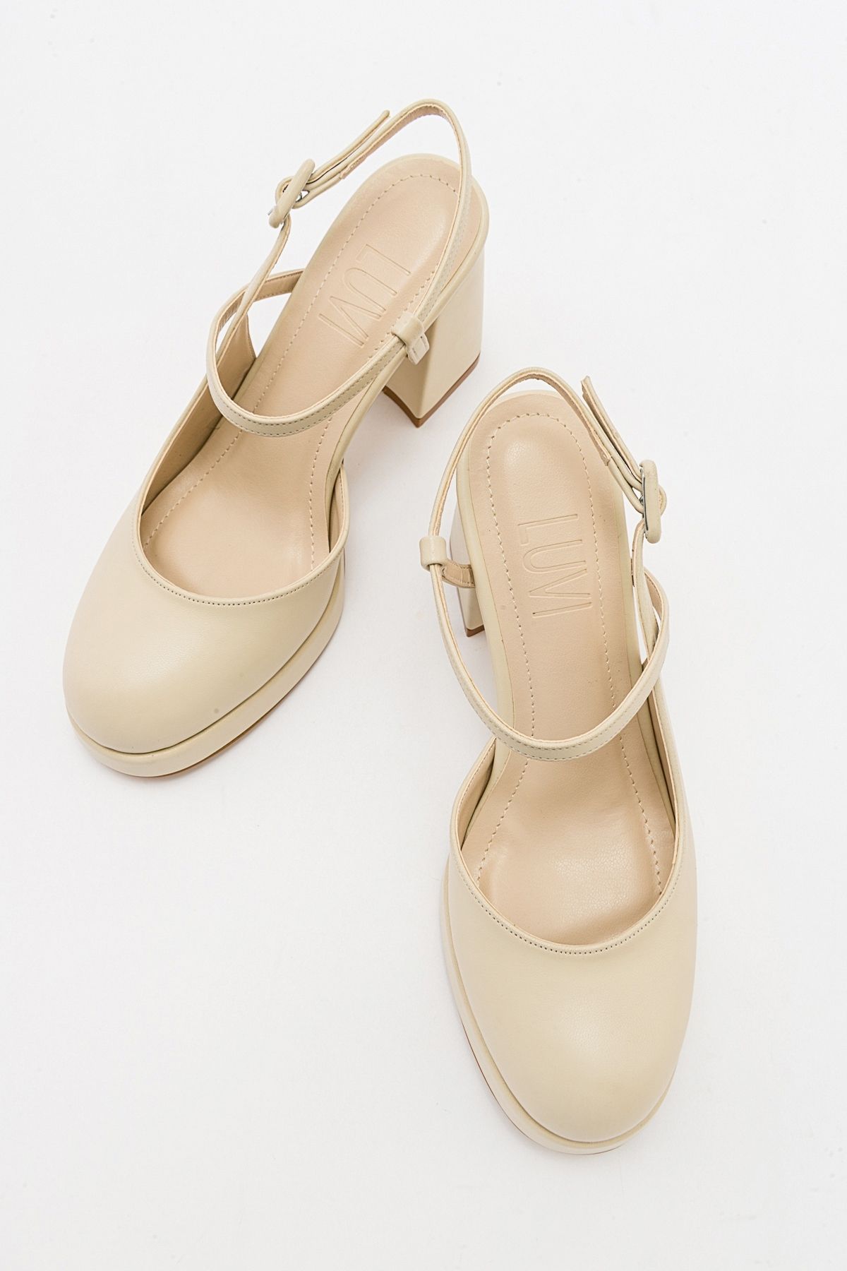 کفش پاشنه کلاسیک زنانه بلند لباس Cape Ecru پوست luvishoes