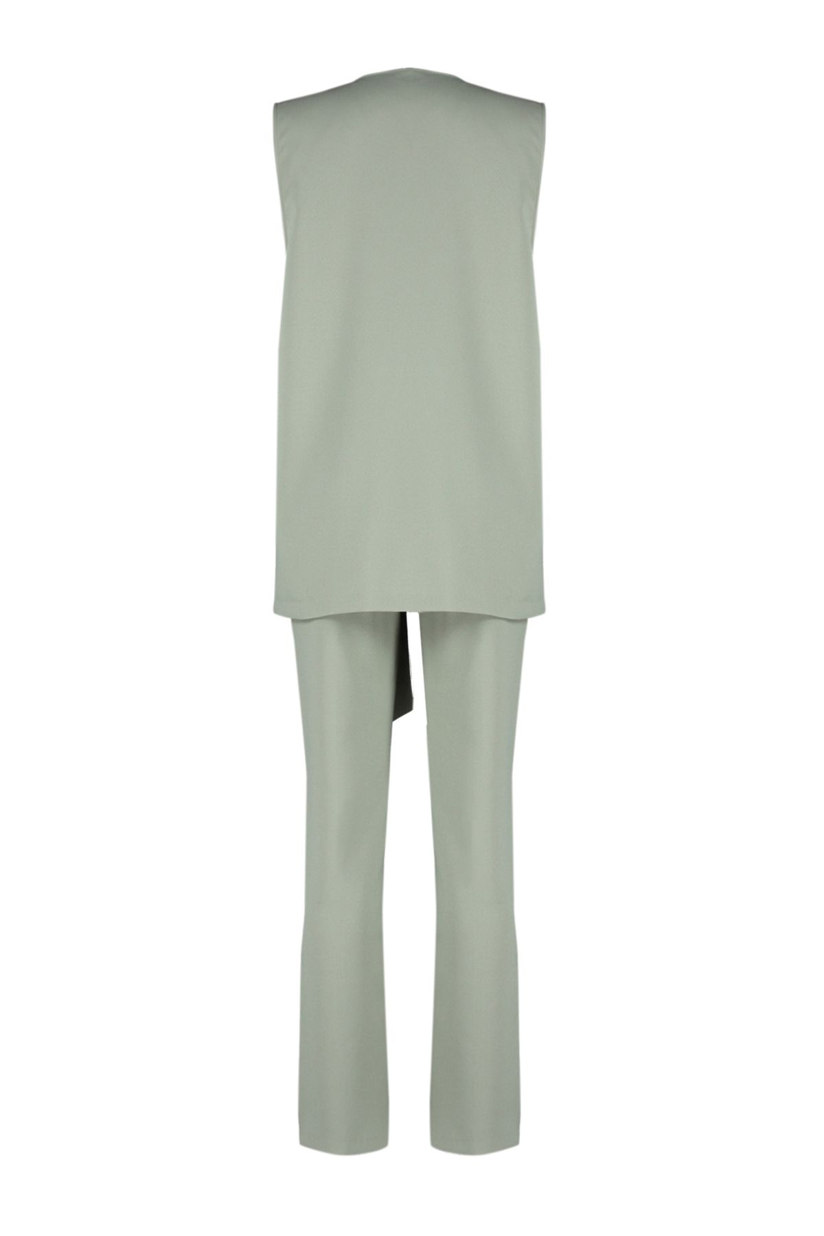 Trendyol Modest-Khaki-Accessoire, detailliertes Set aus Weste, Hose, Oberteil und Unterteil aus gewebtem Stoff TCTSS24US00035 8