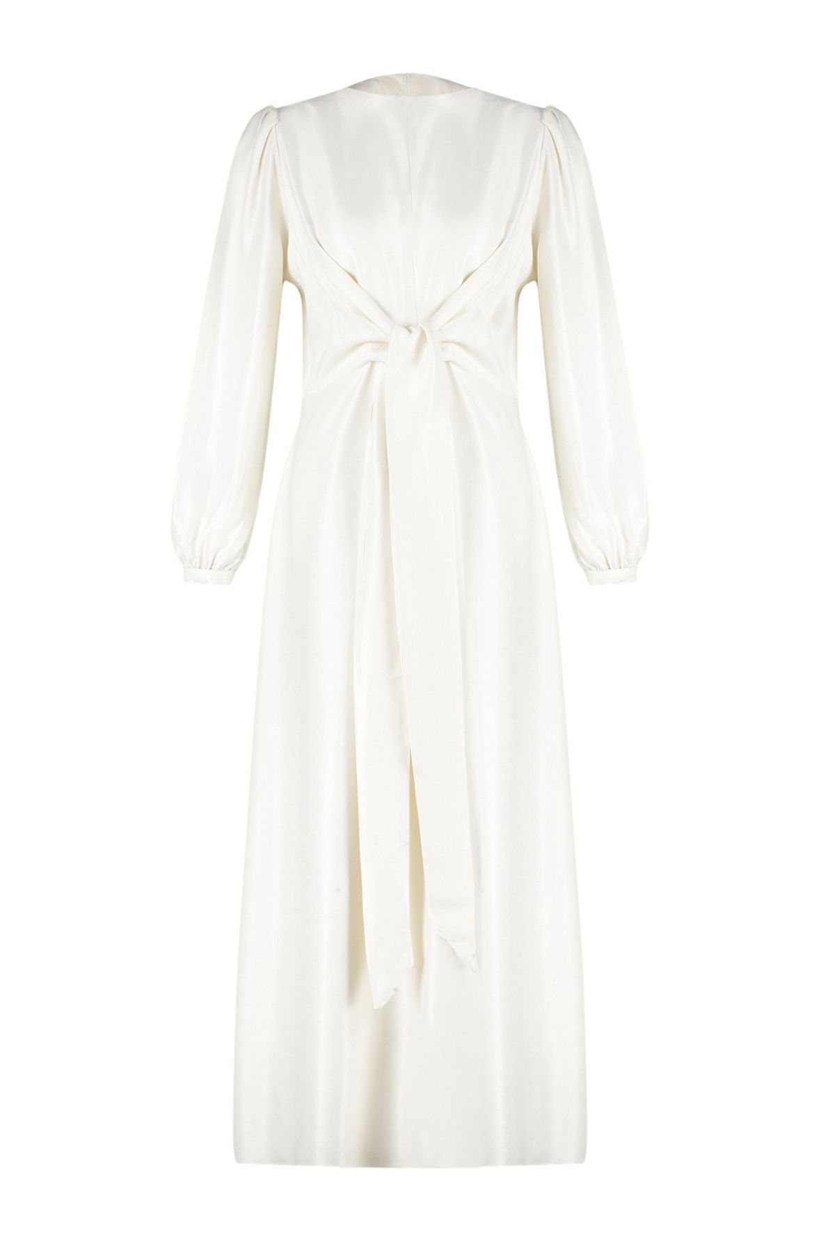 Trendyol Modest-Ecru Zweireihig Detailliert Langes Abendkleid für Hochzeit/besondere Anlässe TCTAW22EB0105 7
