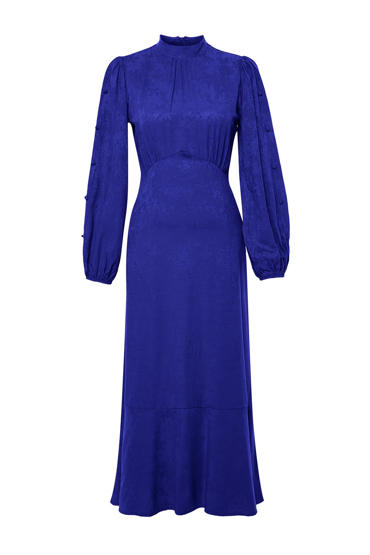 Trendyol Modest-Saks Jacquard-Blumen-Webkleid TCTSS24EB00064 10
