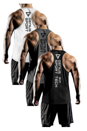 GENIUS STORE 3'lü Paket Erkek Dry Fit Y-back Gym Fitness Sporcu Atleti GENIUS...
