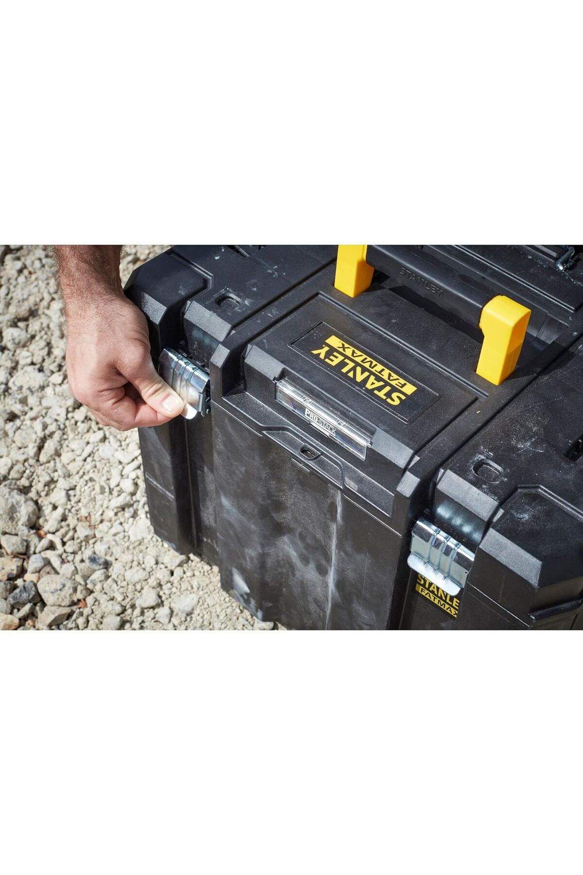 Stanley-FatMax Pro-Stack Mobile Tool Box 36L with Sturdy Heavy Load Wheels, 30Kg Carry, Telescopic Handle 8