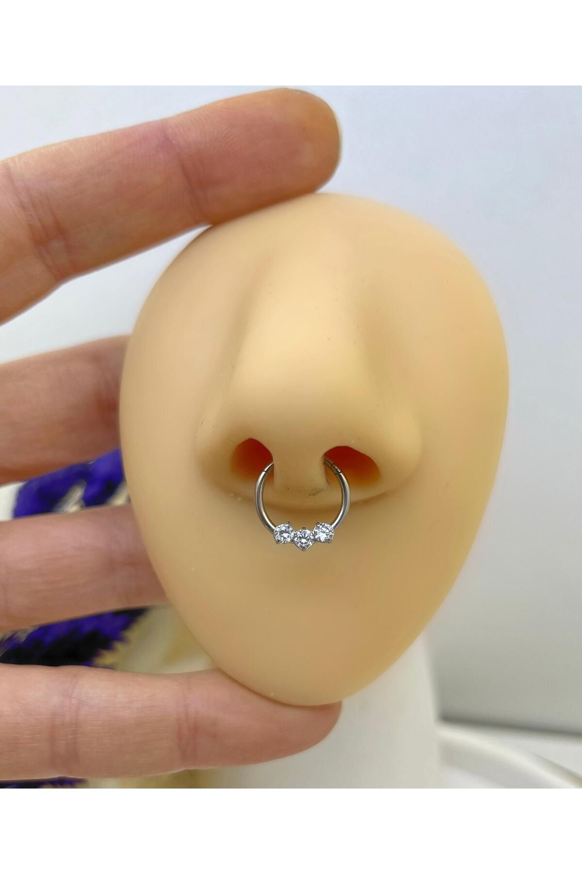 CERRAHİ ÇELİK DAİTH SEPTUM UYUMLU 1 ADET MENTEŞELİ HALKA PİERCİNG