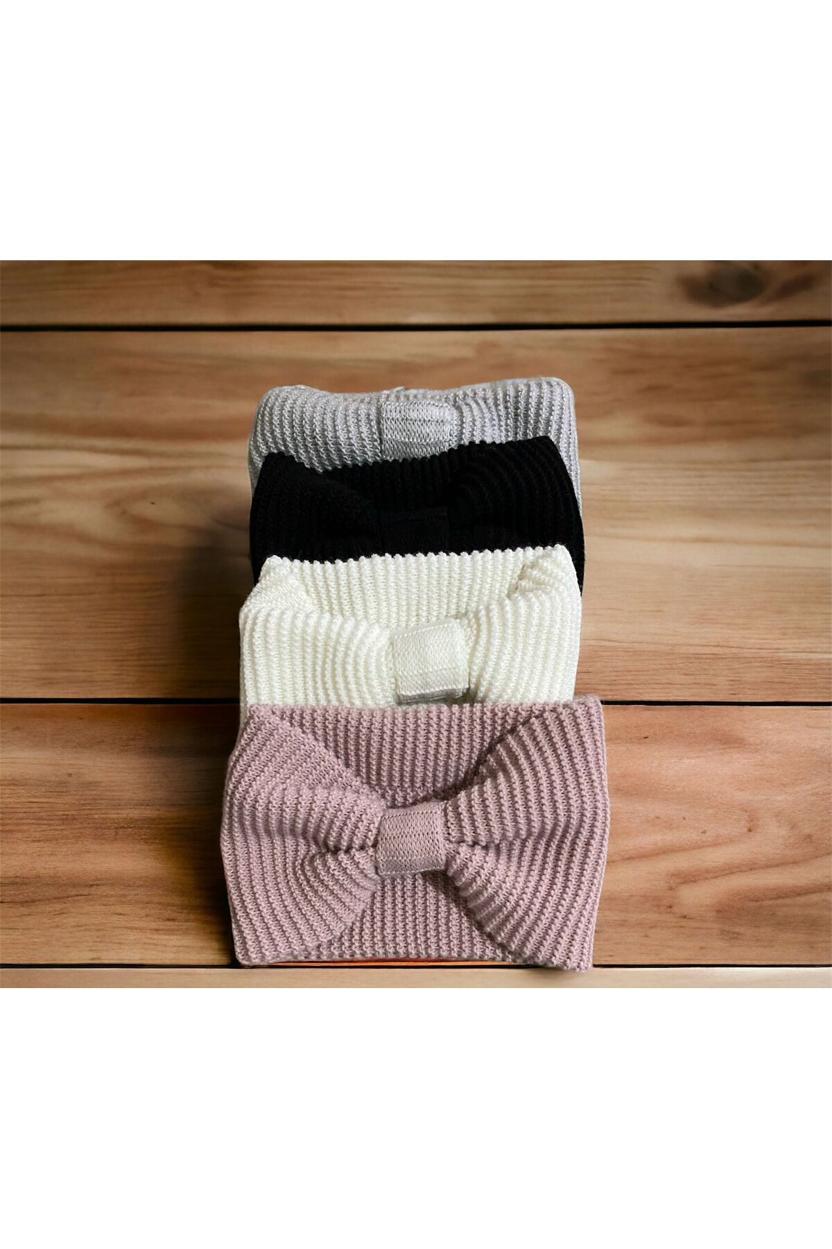 Knitted Bandana - crown child adult lycra standard 4 pack white black gray rose