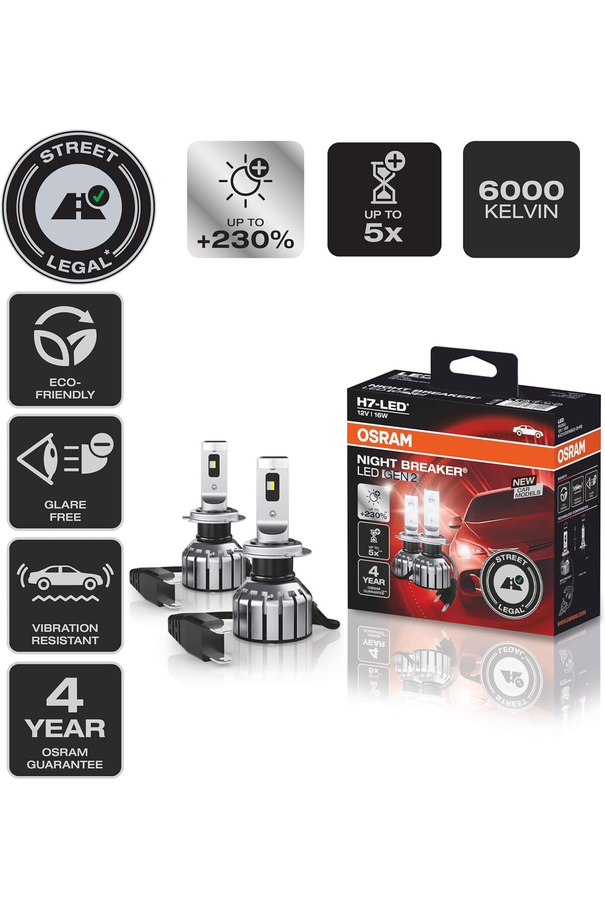 Osram LED H7 GEN 2 Uzun ve Kısa Mesafeli Farlar İçin Trafiğe Çıkış