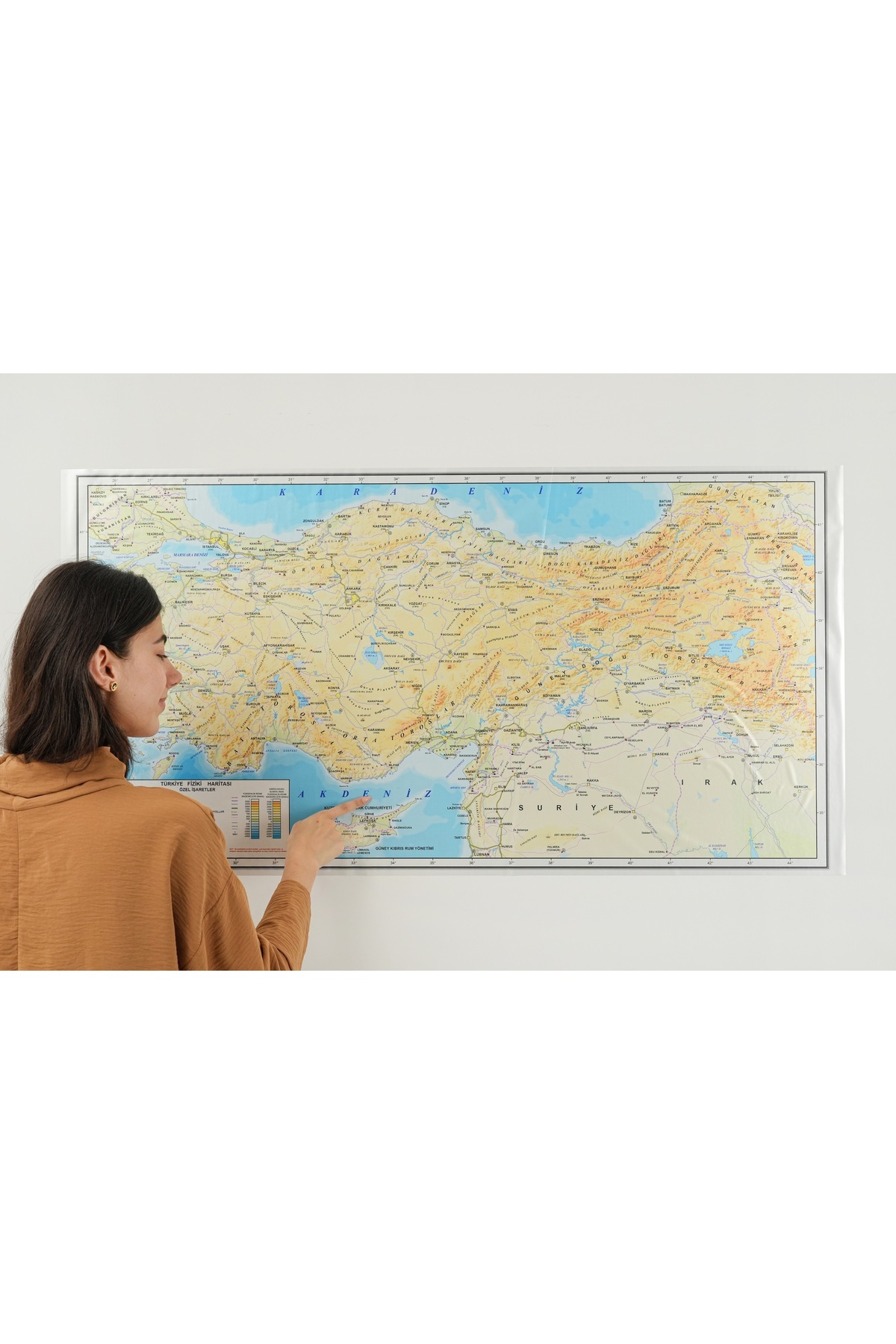 Elektrohold-Static Turkey Physical Map 150x80 cm 3