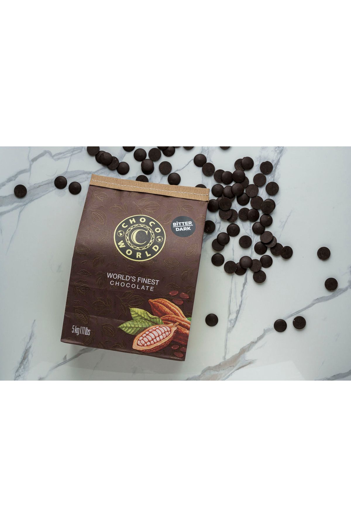 Chocoworld Bitter Kuvertür Pul Çikolata 5kg