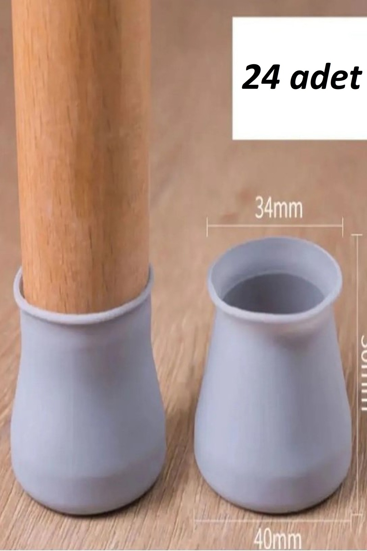 24-Piece Anti-Slip Anti-Scratch A Quality Furniture Chair Table Floor Silicone Protective Shoe Foot Cover