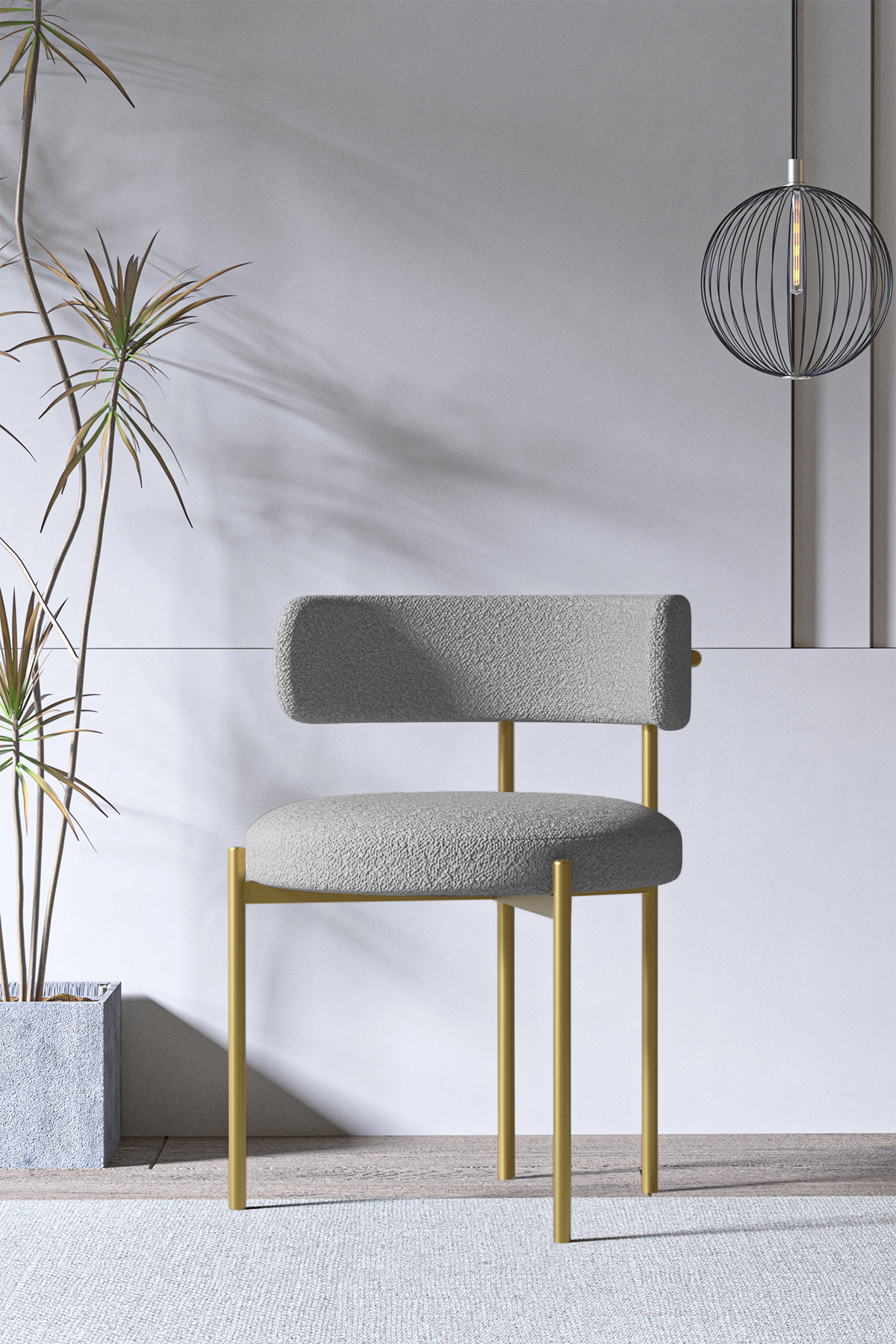 AVVİO Matilda Mat Gold Metal Mutfak Sandalyesi Yemek Odası Sandalyesi Makyaj Sandalyesi (TEDDY SANDALYE)