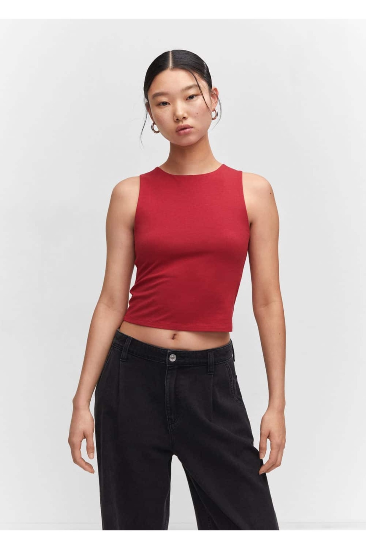 Modal cropped blouse