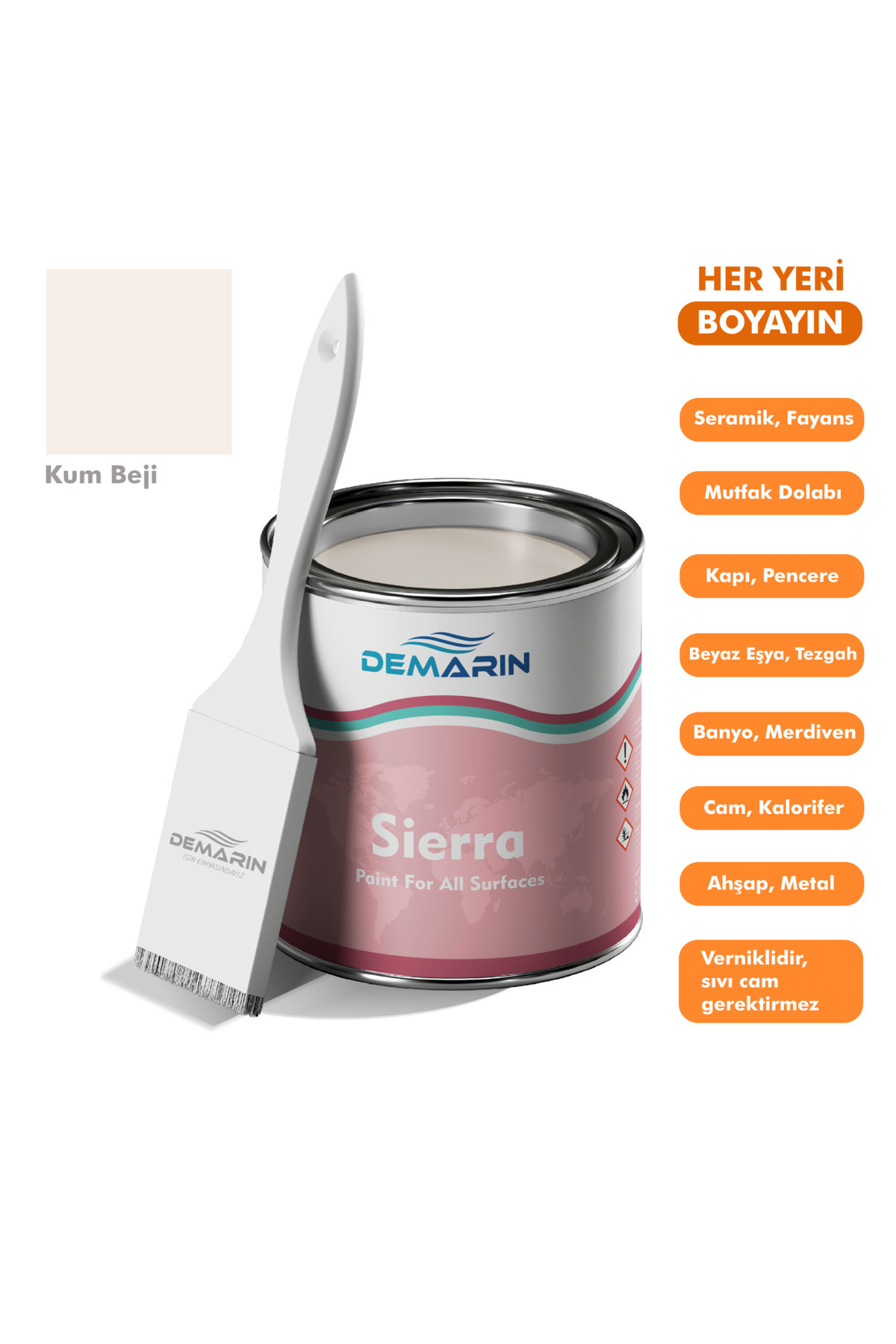 Demarin Sierra One Component Tiles, Countertops, Ceramics, Furniture, Floor Paint that Can Paint Everything 1 Kg