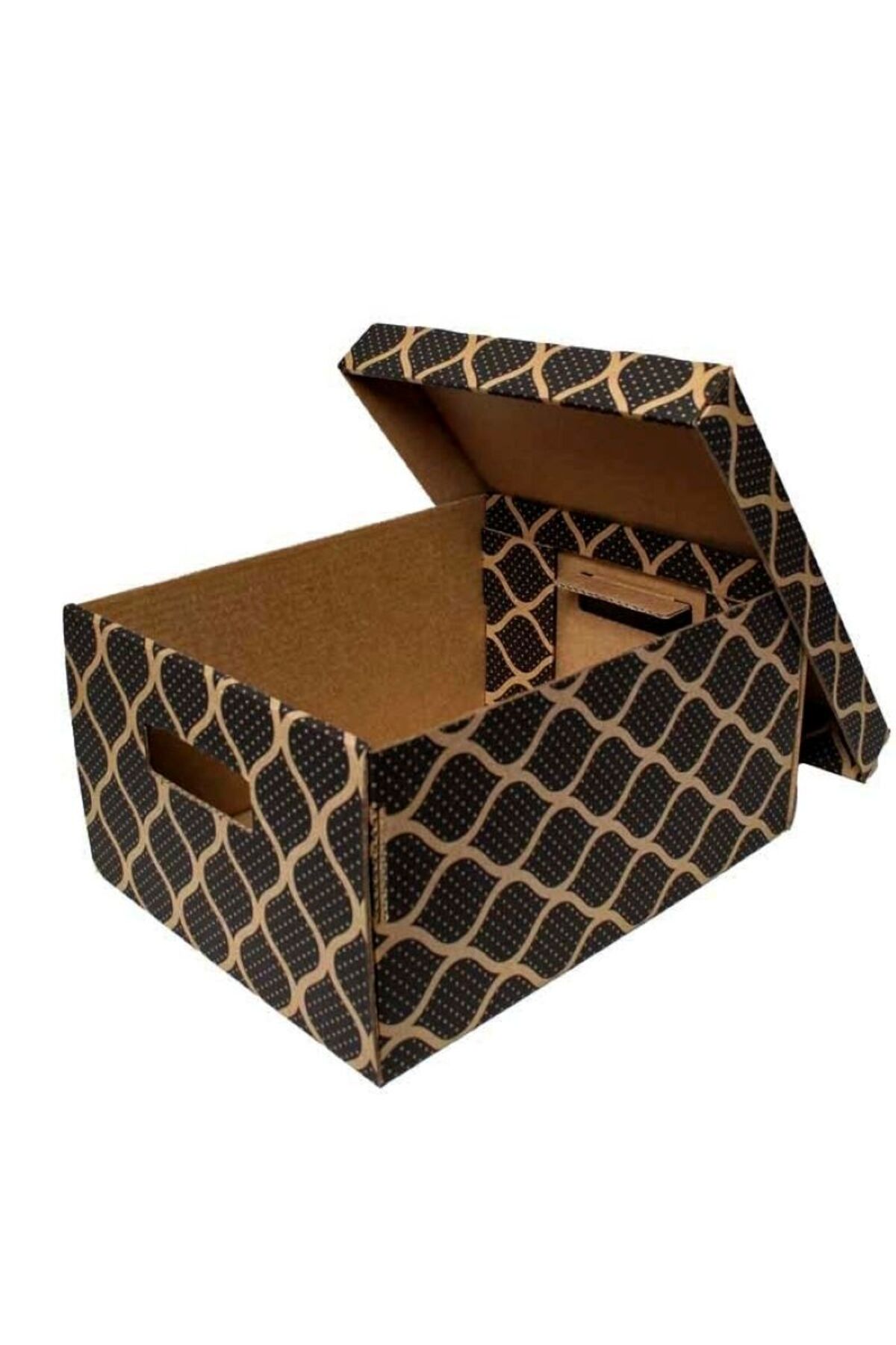 35x27x18cm Black Box - 6 Desi Boxes - Locked Box - Kraft - 5 pcs