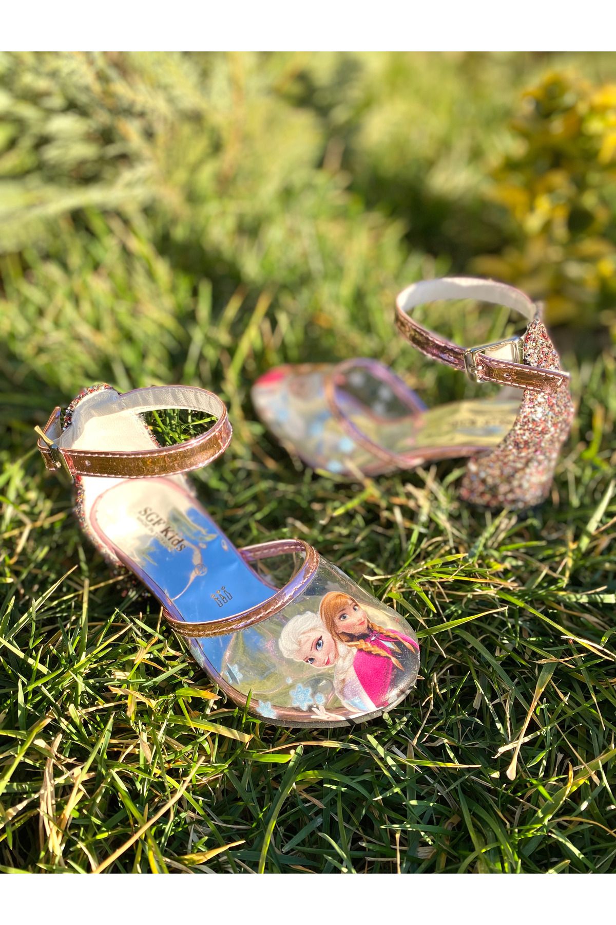 NS Little-Sparkly Transparent Elsa High Heels 8