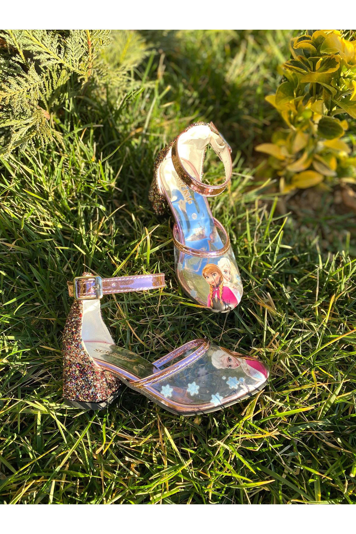 NS Little-Sparkly Transparent Elsa High Heels 7