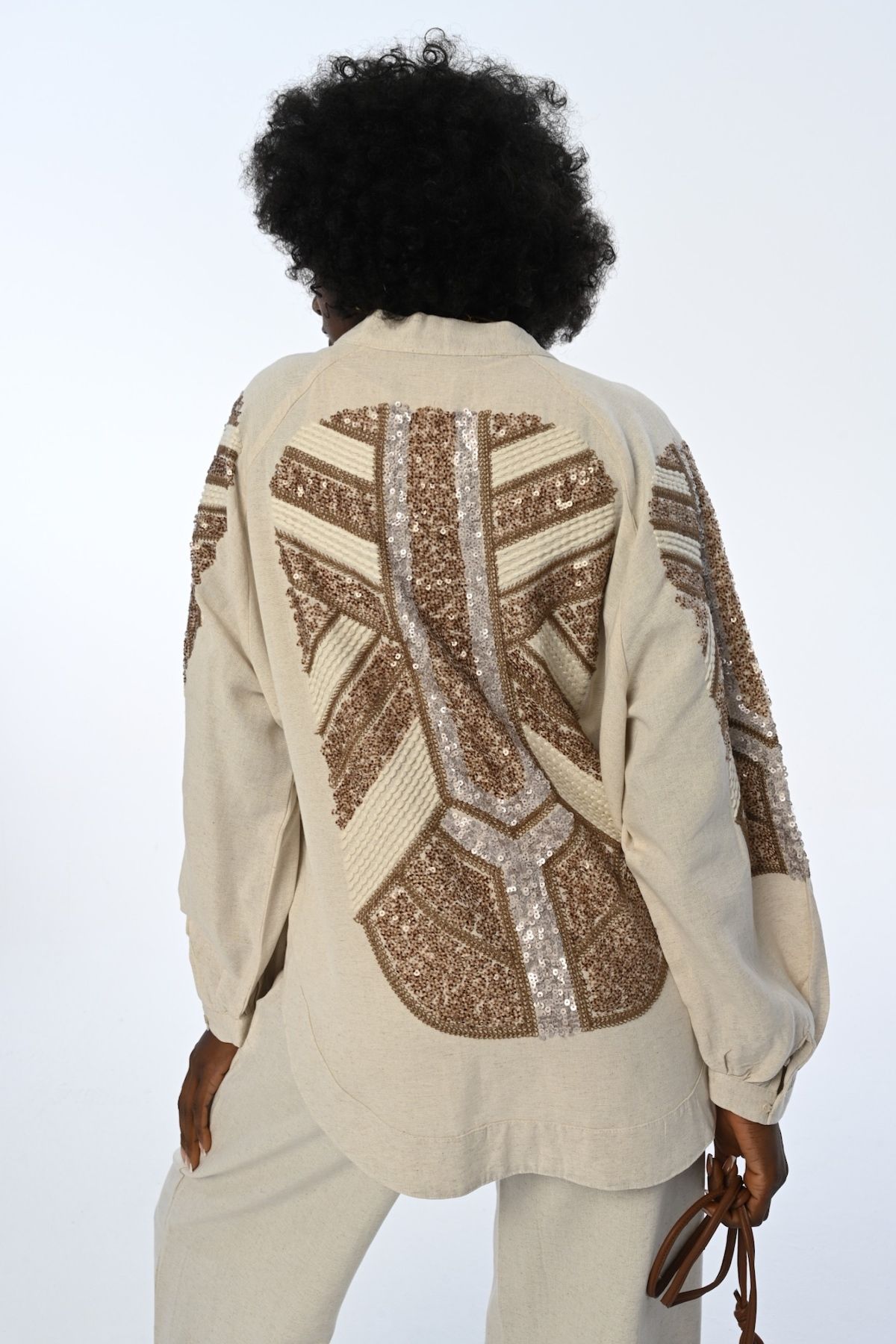 FEMELLE Jachetă Kimono Din Paiete Cu Paiete Și In Broderie Pentru Femei, Mărime Standard Femeie - Standard