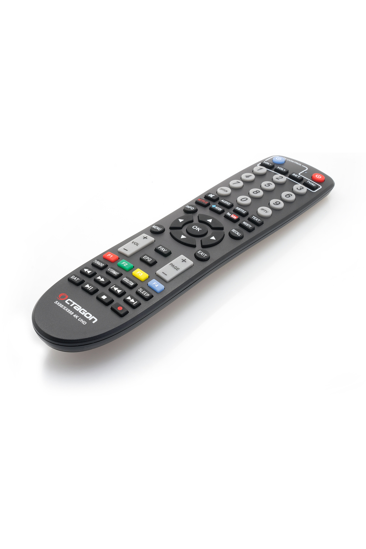 Octagon RCU 03 SX888 Telecomando 4K Universale – 57 Tasti Per Ricevitori SX E SF, Nero