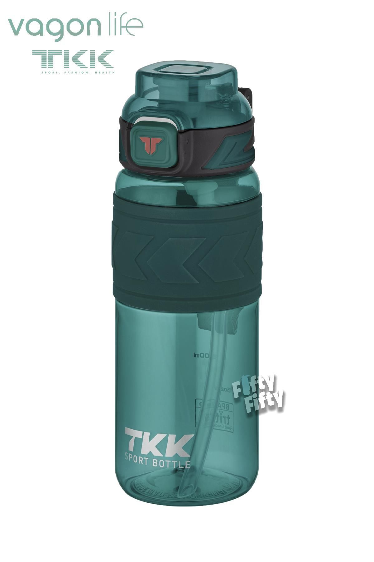 Vagonlife-TKK 600 ML Dual Use Tritan Water Bottle with Straw/Comfortable Drinking Bpa Free with Carrying Strap FFTKK1019 1