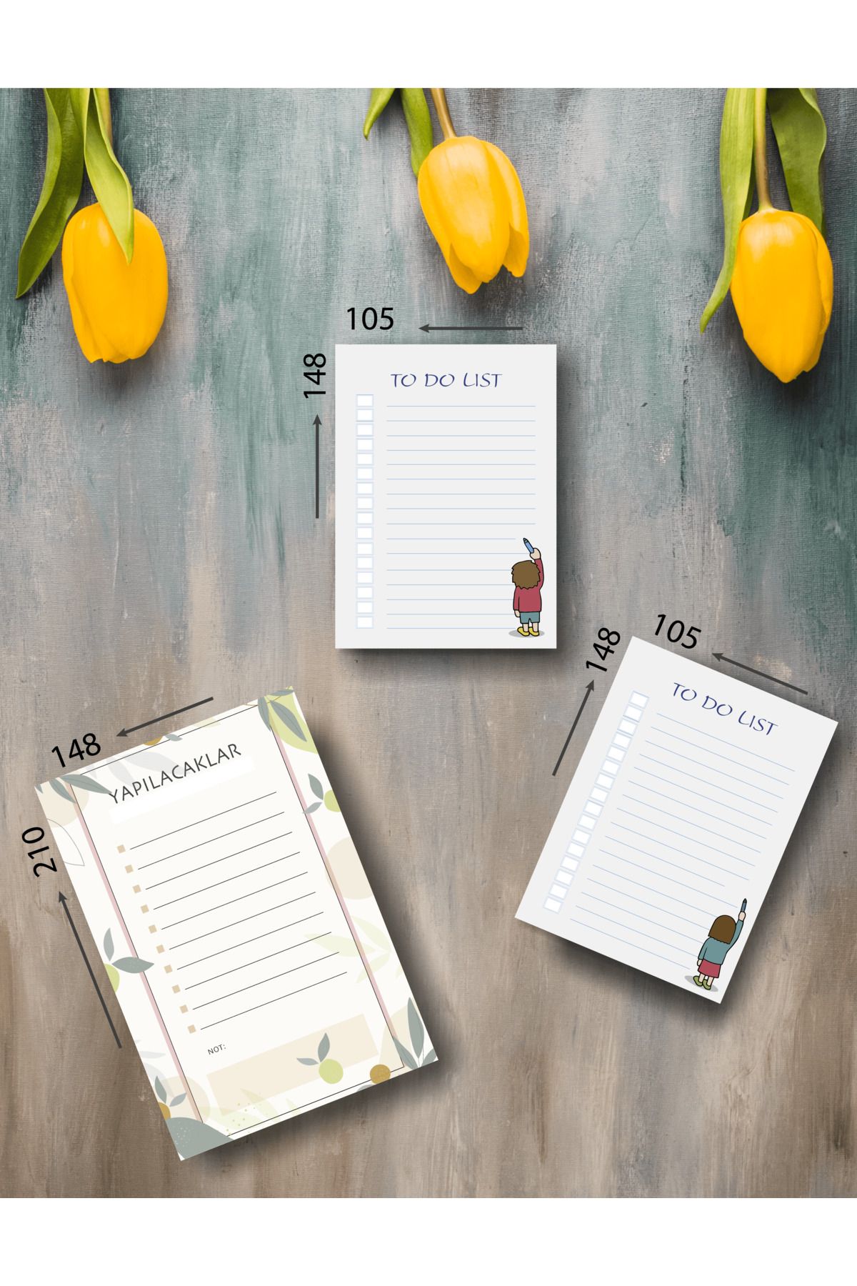 BULUT DİJİTAL-Set of 3 Pieces/toDo List / /to Do List/50 Sheets 1